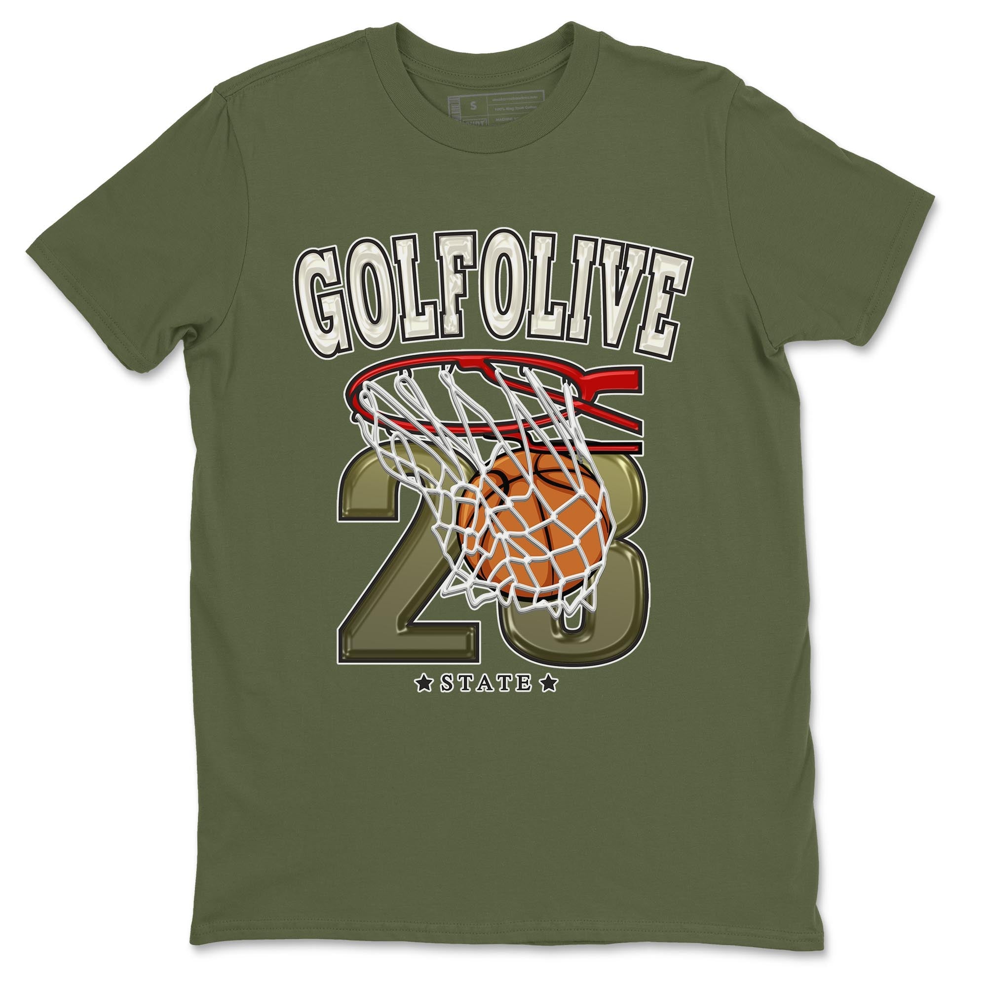 Jordan 1 Low X Travis Scott Golf Olive shirt to match jordans Basketball sneaker release tees Air Jordan 1 Travis Scott Golf Olive Drip Gear Zone Unisex Streetwear Clothing Military Green 2 T-Shirt