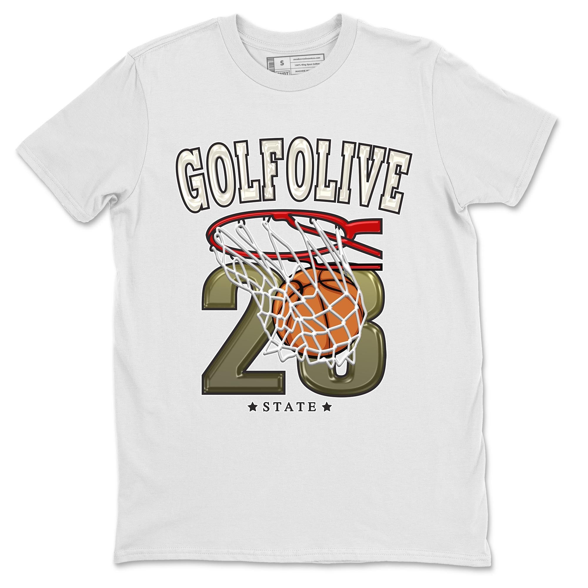 Jordan 1 Low X Travis Scott Golf Olive shirt to match jordans Basketball sneaker release tees Air Jordan 1 Travis Scott Golf Olive Drip Gear Zone Unisex Streetwear Clothing White 2 T-Shirt