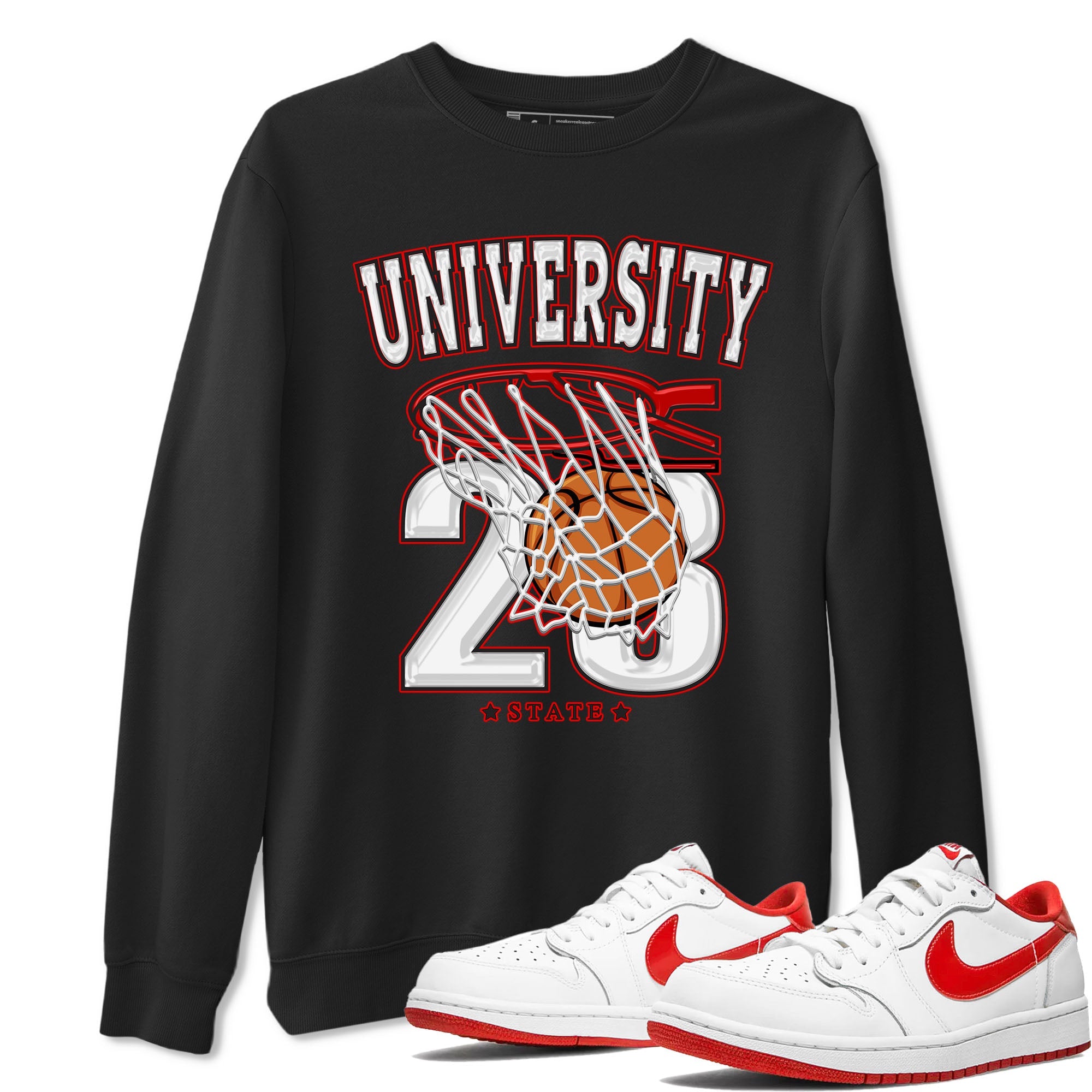 1s Low University Red shirt to match jordans Basketball sneaker tees Air Jordan 1 University Red Drip Gear Zone Sneaker Matching Clothing Brand Unisex Sneaker Tee Black 1 T-Shirt