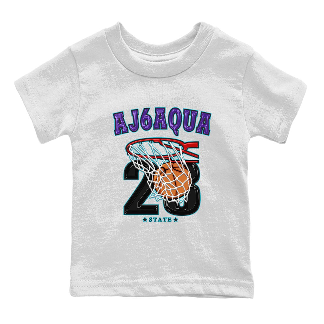 AJ6 Aqua shirt to match jordans Basketball sneaker release tees Air Jordan 6 Aqua Drip Gear Zone Baby Toddler White 2 T-Shirt