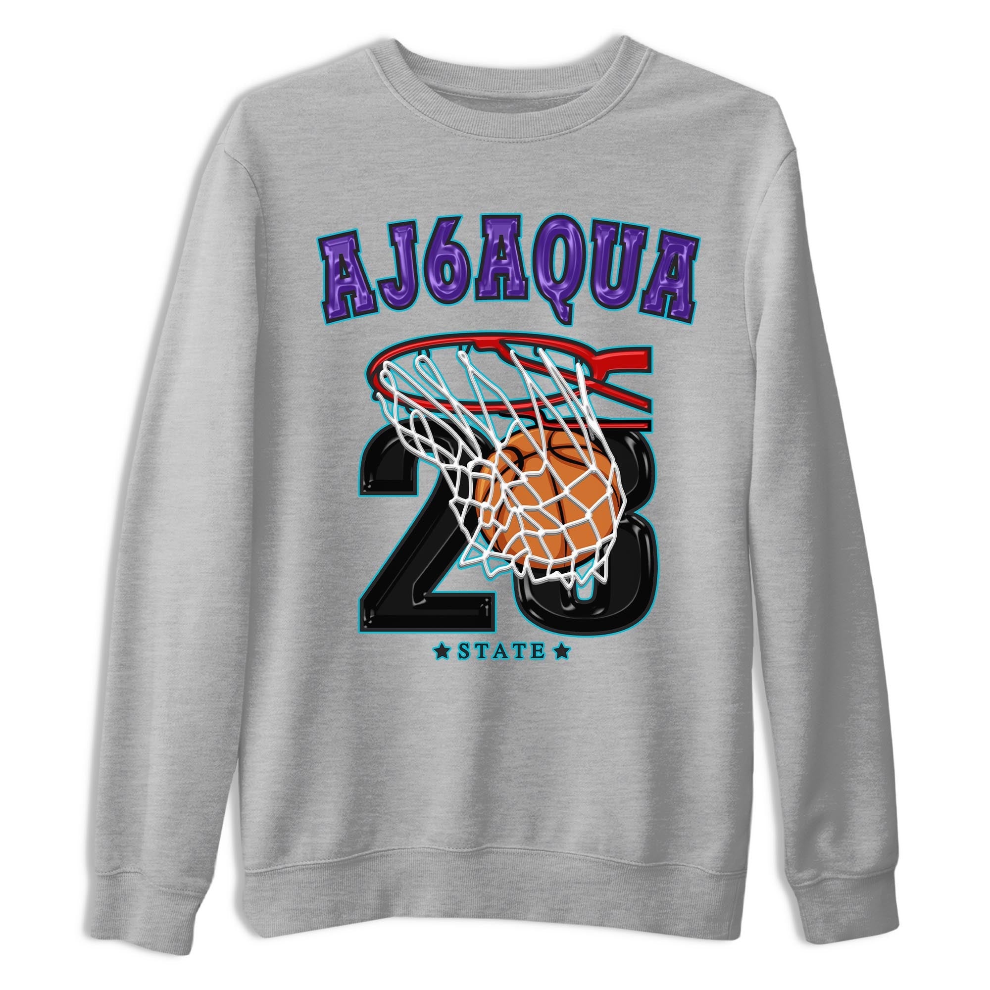 AJ6 Aqua shirt to match jordans Basketball sneaker release tees Air Jordan 6 Aqua Drip Gear Zone Unisex Streetwear Clothing Heather Grey 2 T-Shirt