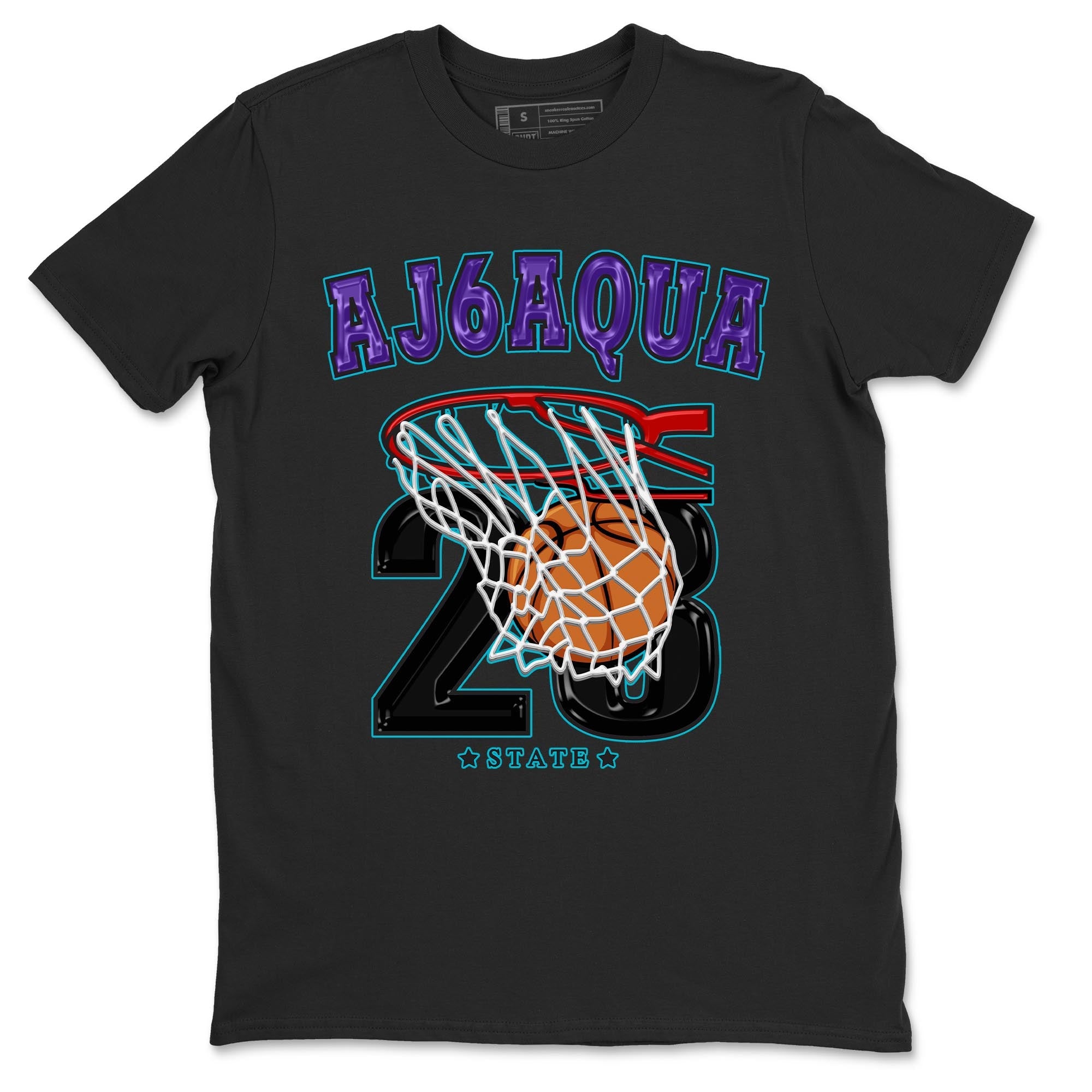 AJ6 Aqua shirt to match jordans Basketball sneaker release tees Air Jordan 6 Aqua Drip Gear Zone Unisex Streetwear Clothing Black 2 T-Shirt