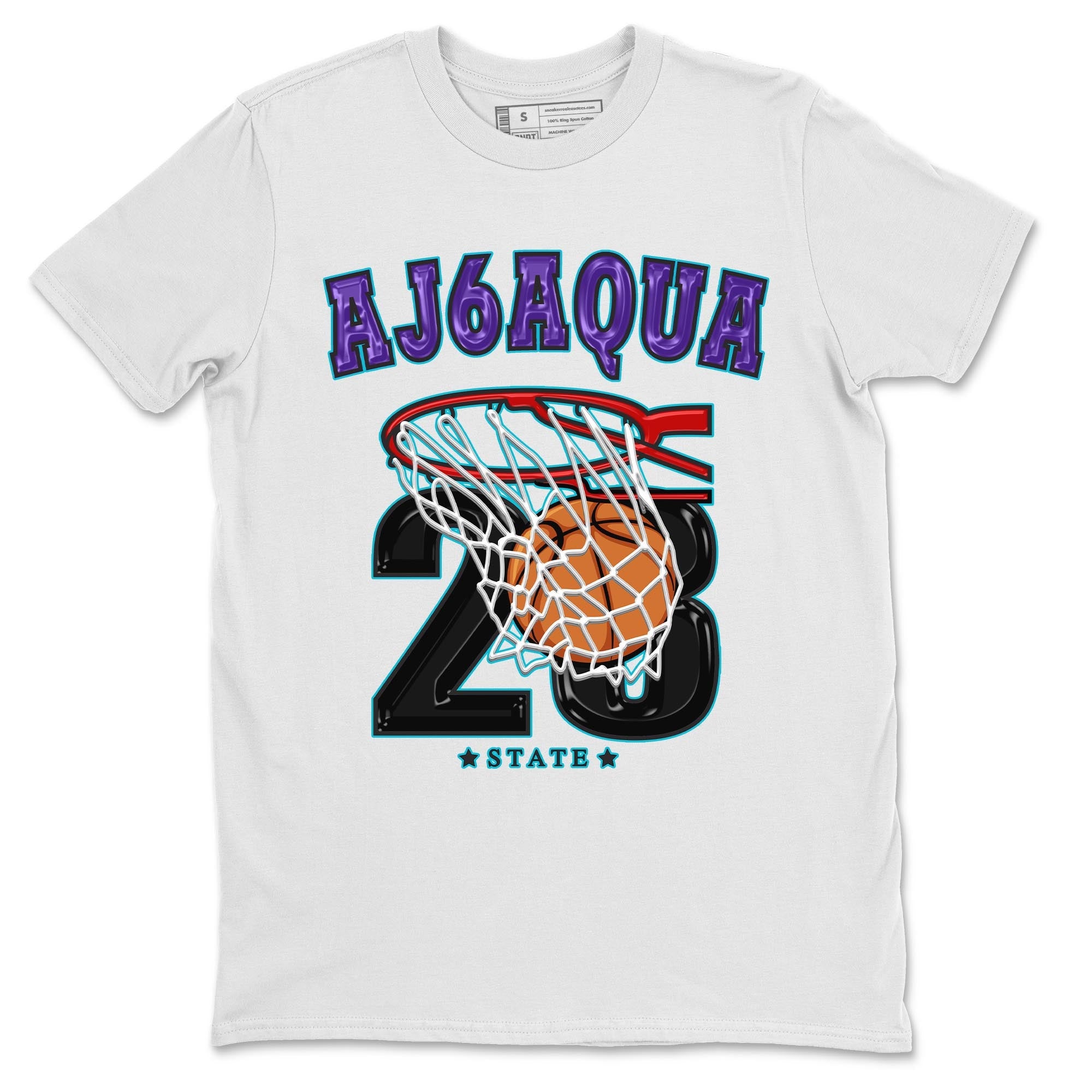 AJ6 Aqua shirt to match jordans Basketball sneaker release tees Air Jordan 6 Aqua Drip Gear Zone Unisex Streetwear Clothing White 2 T-Shirt