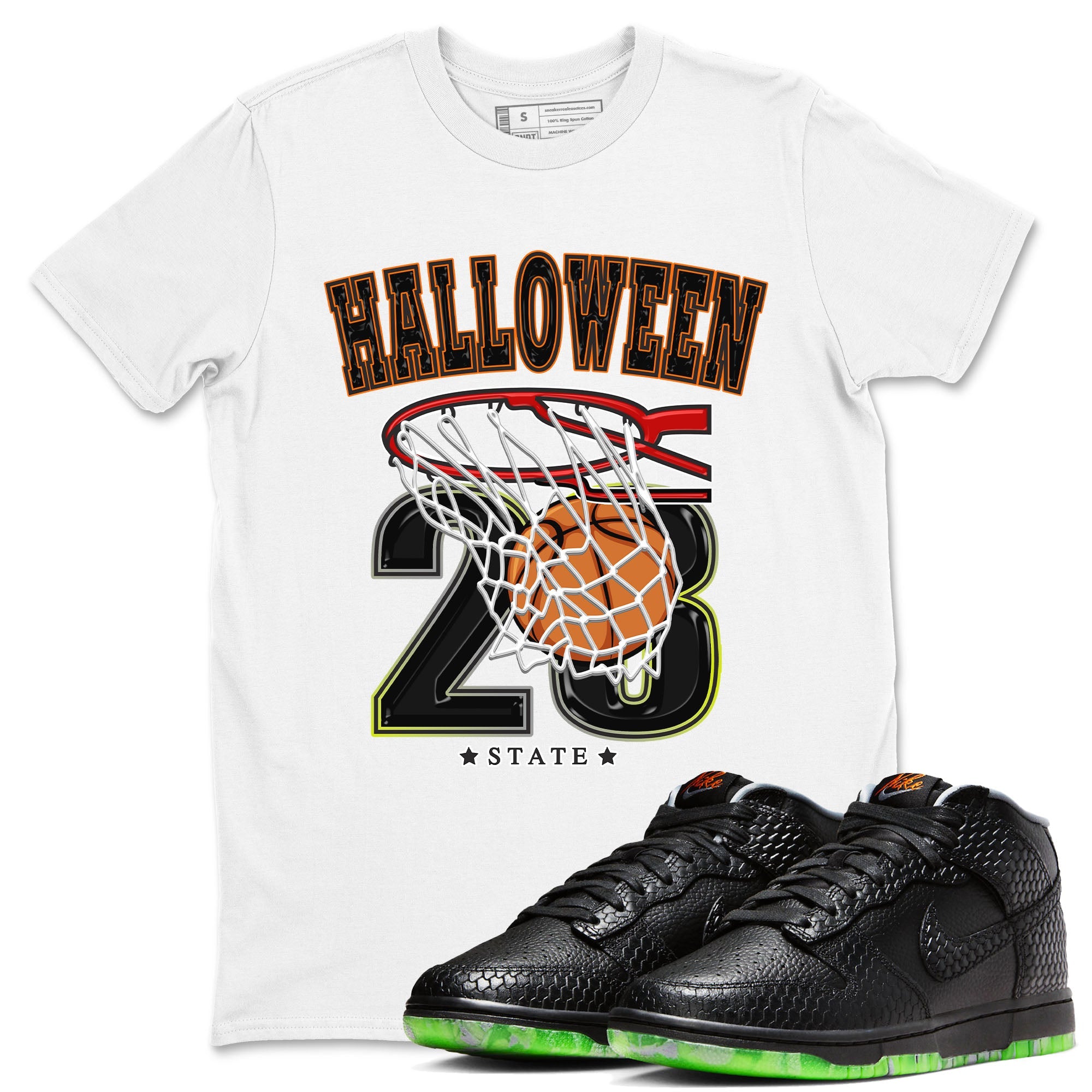 Nike Dunk Halloween shirt to match jordans Basketball sneaker tees Nike Dunk Mid Halloween Drip Gear Zone Sneaker Matching Clothing Brand Unisex Sneaker Tee White 1 T-Shirt