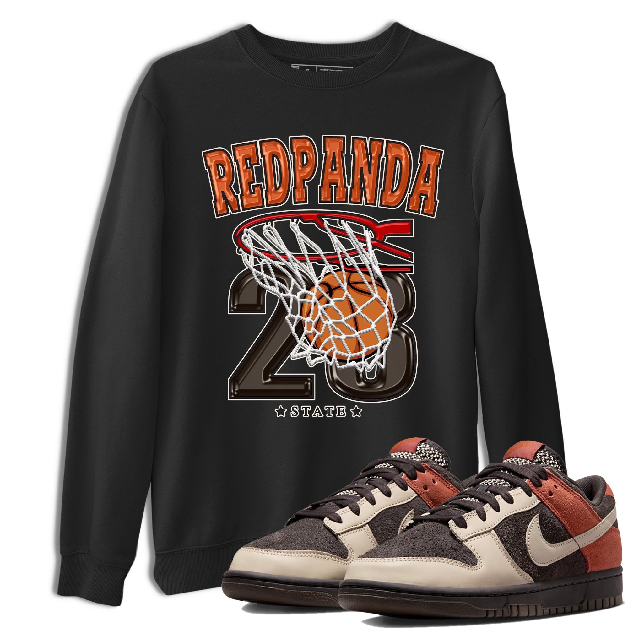 Nike Low Dunk Red Panda shirt to match jordans Basketball sneaker tees Nike Dunk Red Panda Drip Gear Zone Unisex Streetwear Clothing Black 1 T-Shirt