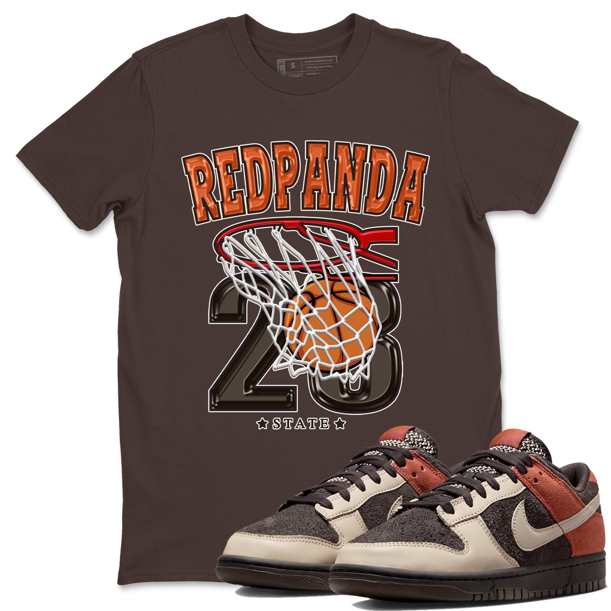 Nike Low Dunk Red Panda shirt to match jordans Basketball sneaker tees Nike Dunk Red Panda Drip Gear Zone Unisex Streetwear Clothing Dark Chocolate 1 T-Shirt