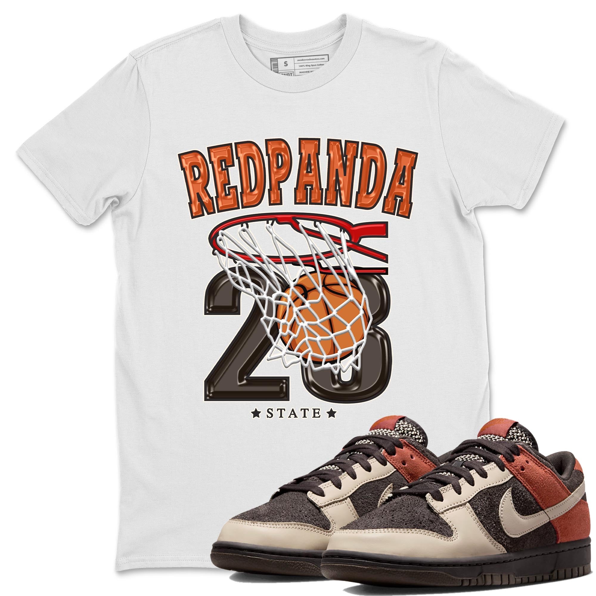 Nike Low Dunk Red Panda shirt to match jordans Basketball sneaker tees Nike Dunk Red Panda Drip Gear Zone Unisex Streetwear Clothing White 1 T-Shirt