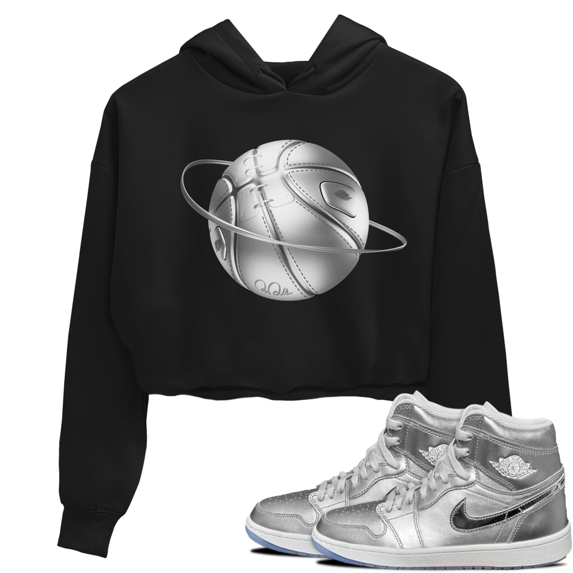 Air Jordan 1 Gift Giving shirt to match jordans Basketball Planet sneaker tees AJ1 Gift Giving Drip Gear Zone Black 1 Crop T-Shirt