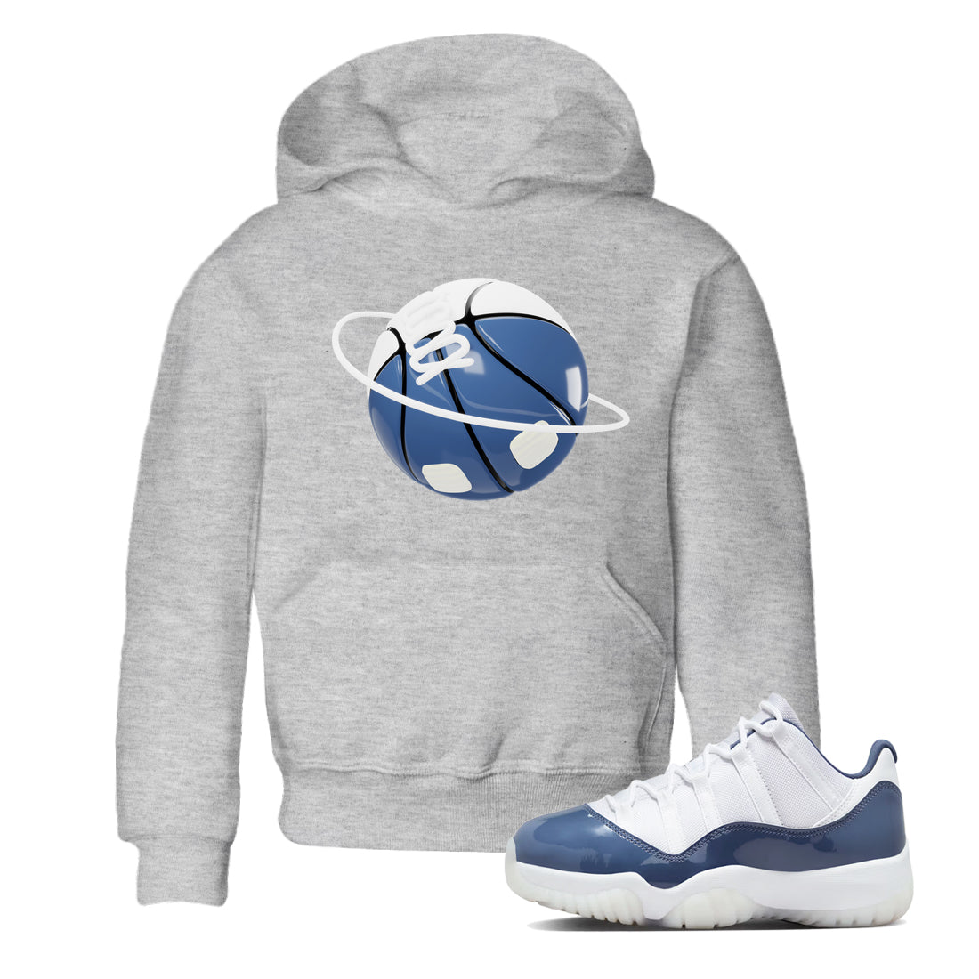 11s Diffused Blue Shirts To Match Jordans Basketball Planet sneaker match tees Air Jordan 11 Diffused Blue Tee Drip Gear Zone Youth Baby Heather Grey 1 crew neck shirts