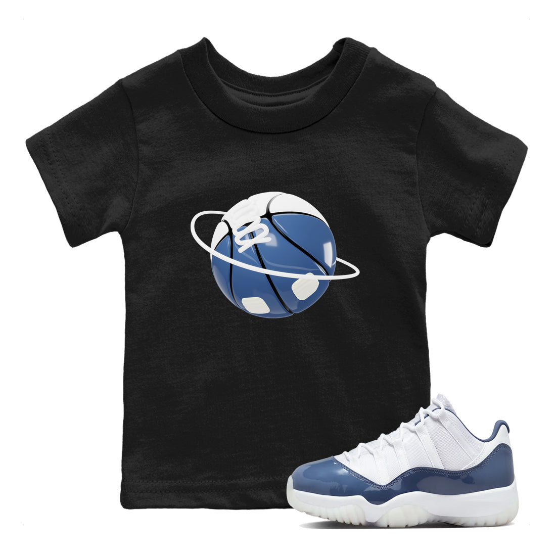 11s Diffused Blue Shirts To Match Jordans Basketball Planet sneaker match tees Air Jordan 11 Diffused Blue Tee Drip Gear Zone Youth Baby Black 1 crew neck shirts