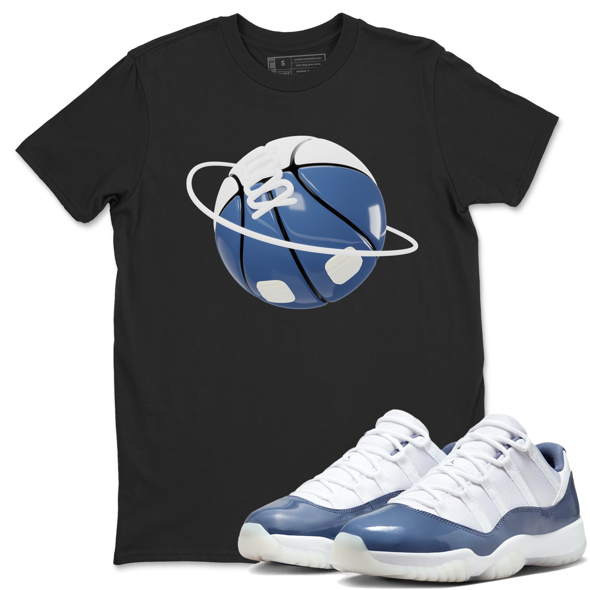 11s Diffused Blue Shirts To Match Jordans Basketball Planet sneaker match tees Air Jordan 11 Diffused Blue Tee Drip Gear Zone unisex cotton Black 1 crew neck shirts