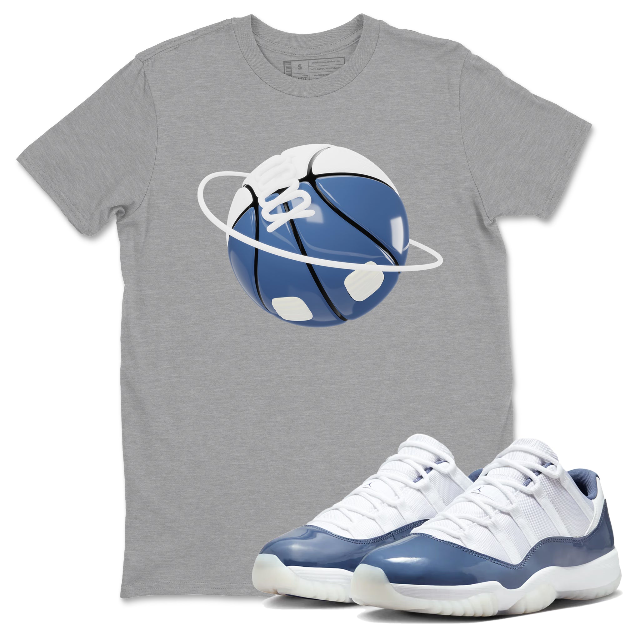 11s Diffused Blue Shirts To Match Jordans Basketball Planet sneaker match tees Air Jordan 11 Diffused Blue Tee Drip Gear Zone unisex cotton Heather Grey 1 crew neck shirts