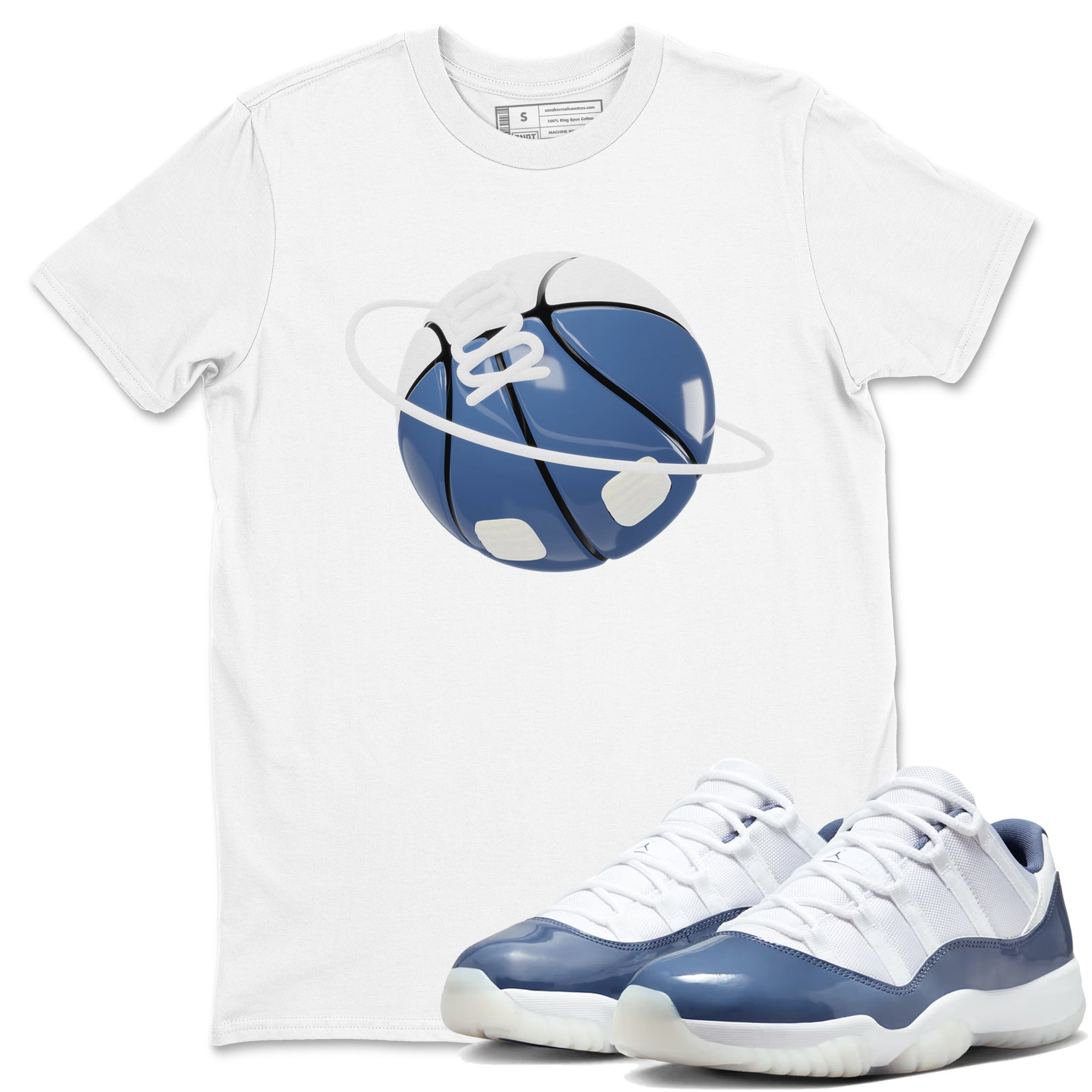 11s Diffused Blue Shirts To Match Jordans Basketball Planet sneaker match tees Air Jordan 11 Diffused Blue Tee Drip Gear Zone unisex cotton White 1 crew neck shirts
