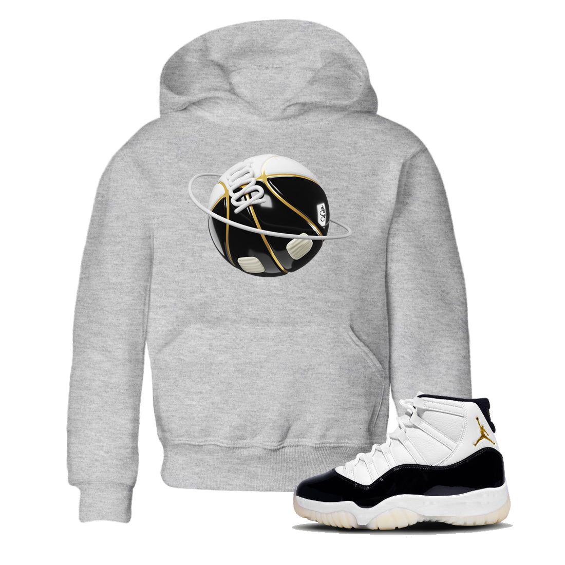 Air Jordan 11 Gratitude shirt to match jordans Basketball Planet sneaker tees AJ11 Gratitude Drip Gear Zone Baby Toddler Heather Grey 1 T-Shirt