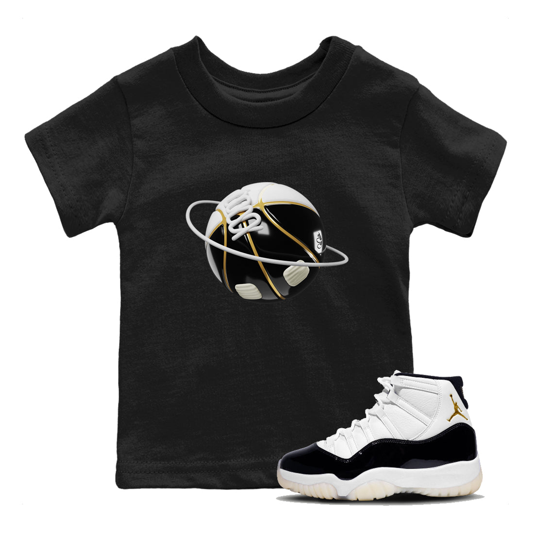 Air Jordan 11 Gratitude shirt to match jordans Basketball Planet sneaker tees AJ11 Gratitude Drip Gear Zone Baby Toddler Black 1 T-Shirt