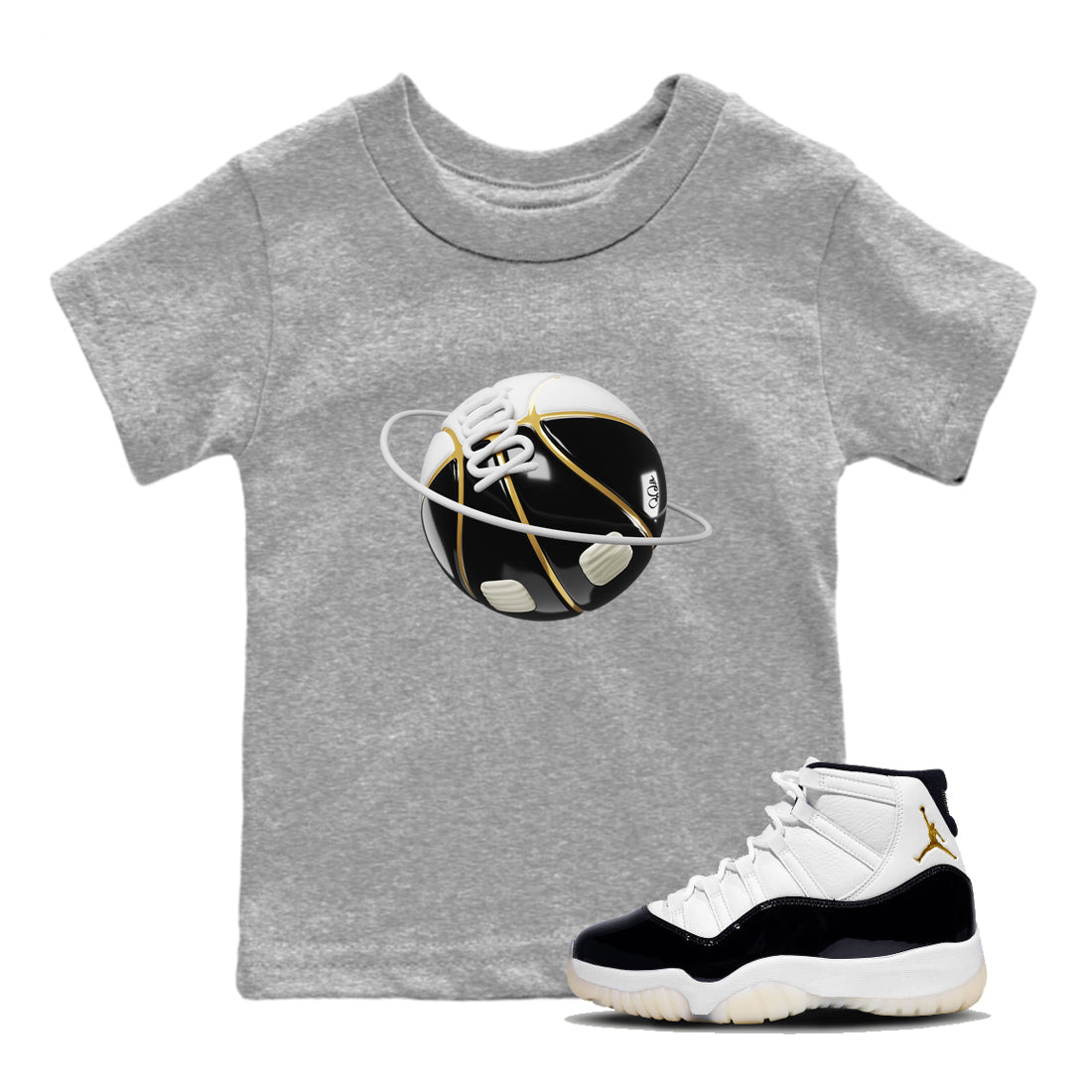 Air Jordan 11 Gratitude shirt to match jordans Basketball Planet sneaker tees AJ11 Gratitude Drip Gear Zone Baby Toddler Heather Grey 1 T-Shirt