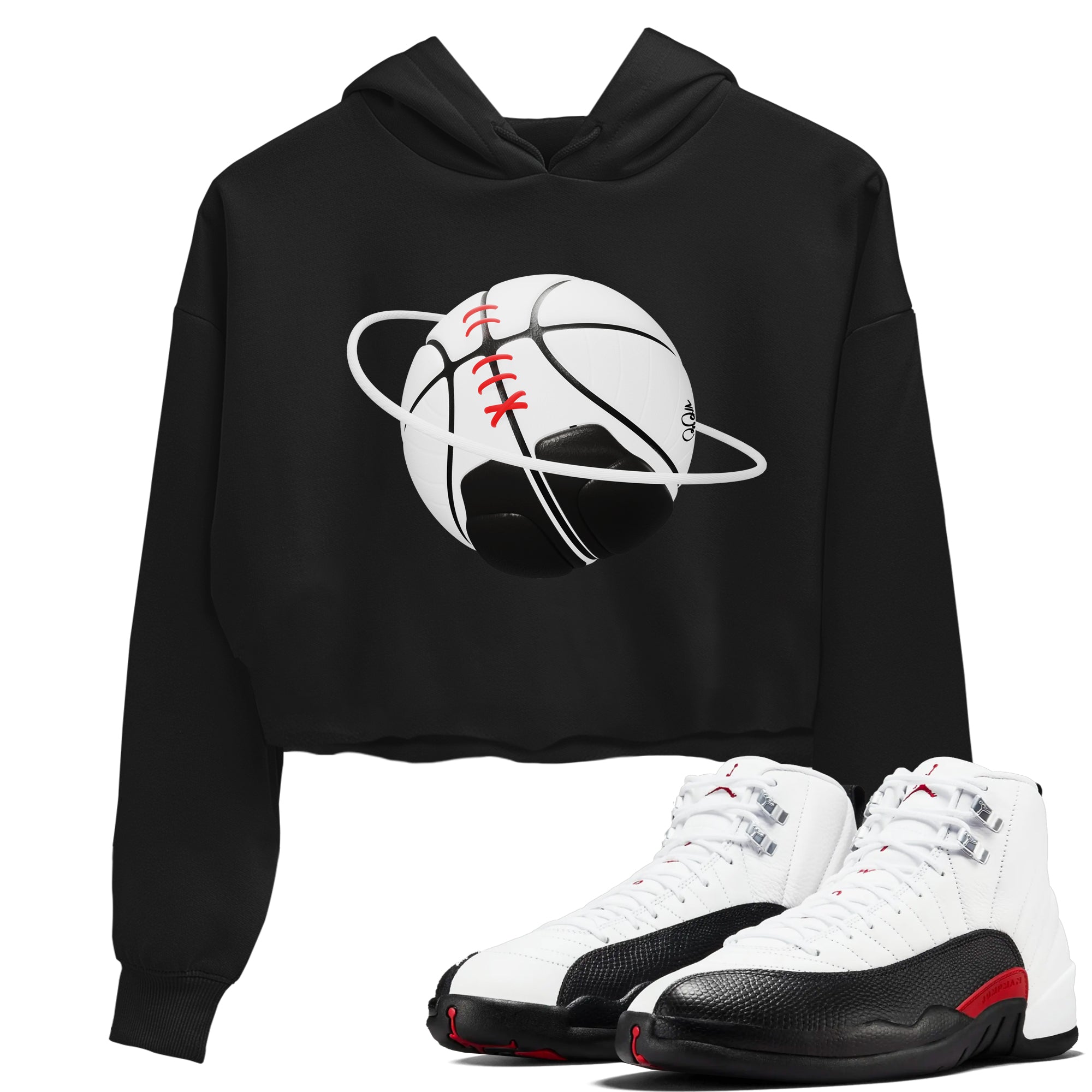 12s Taxi Flip shirts to match jordans Basketball Planet sneaker match tees Air Jordan 12 Taxi Flip Drip Gear Zone streetwear brand Black 1 crop tee