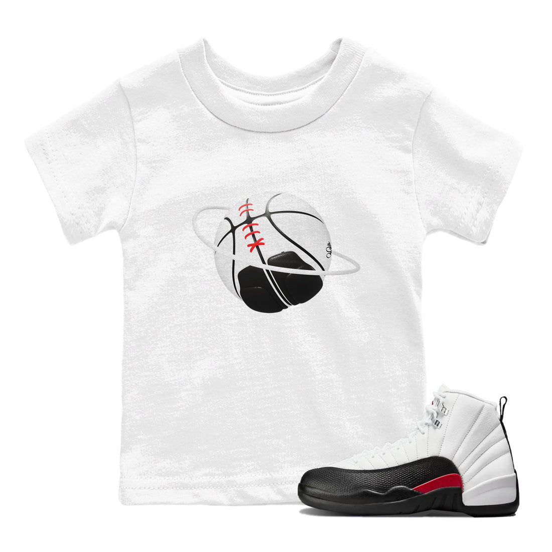 12s Taxi Flip shirts to match jordans Basketball Planet sneaker match tees Air Jordan 12 Taxi Flip Drip Gear Zone streetwear brand Baby and Youth White 1 cotton tee