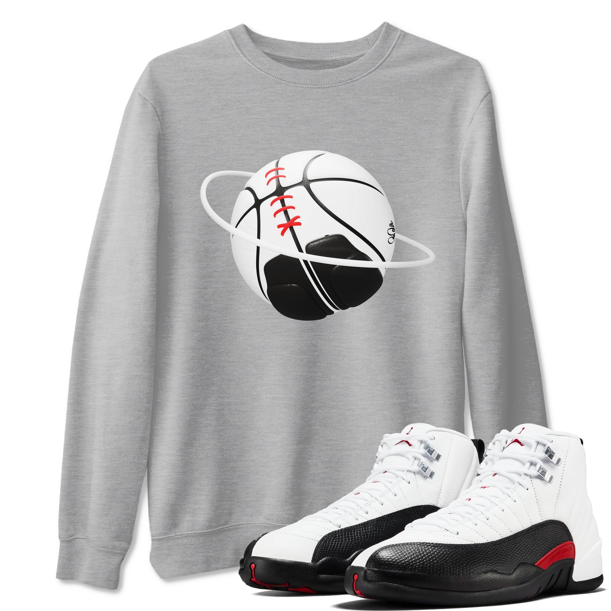 12s Taxi Flip shirts to match jordans Basketball Planet sneaker match tees Air Jordan 12 Taxi Flip Drip Gear Zone streetwear brand Heather Grey 1 unisex cotton tee