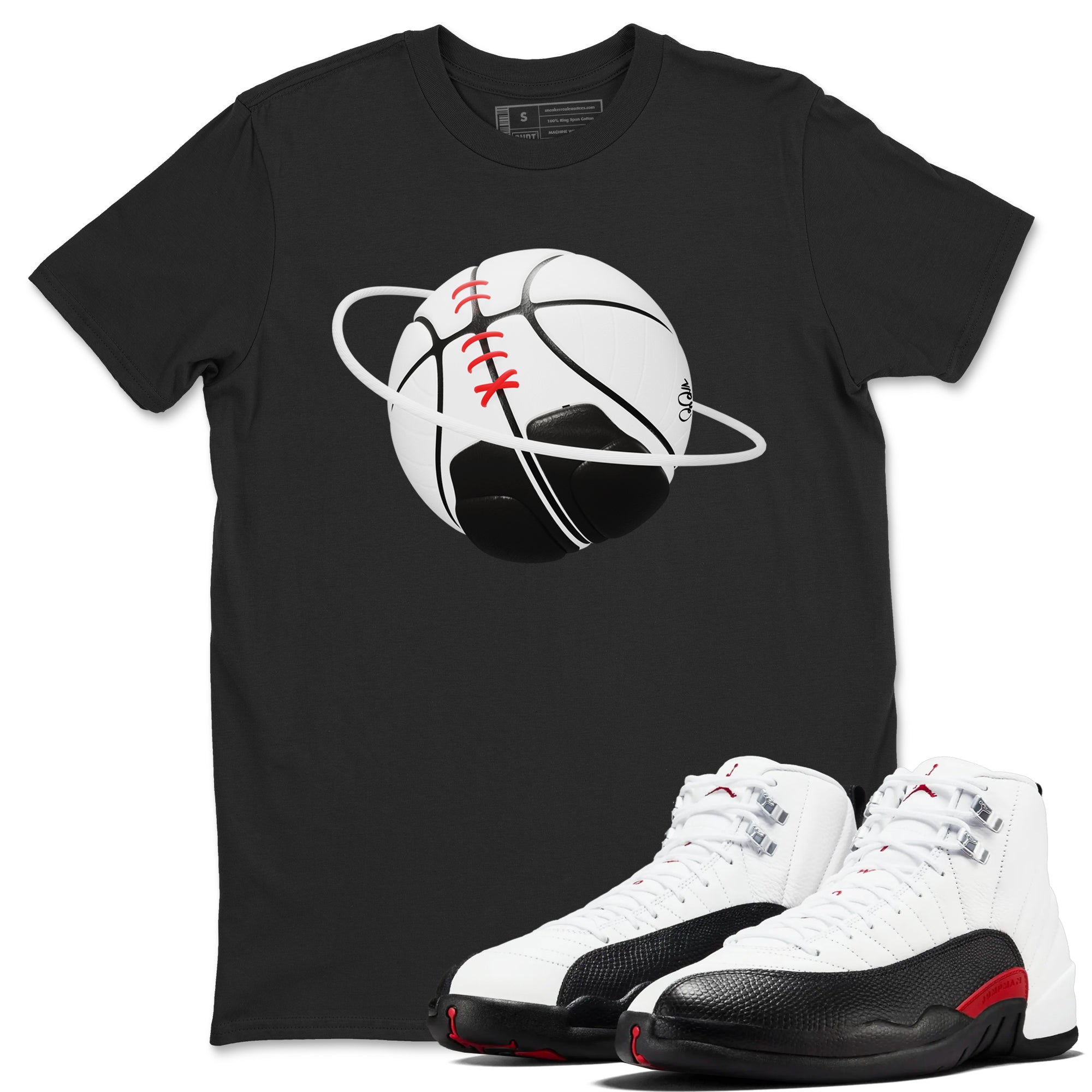12s Taxi Flip shirts to match jordans Basketball Planet sneaker match tees Air Jordan 12 Taxi Flip Drip Gear Zone streetwear brand Black 1 unisex cotton tee
