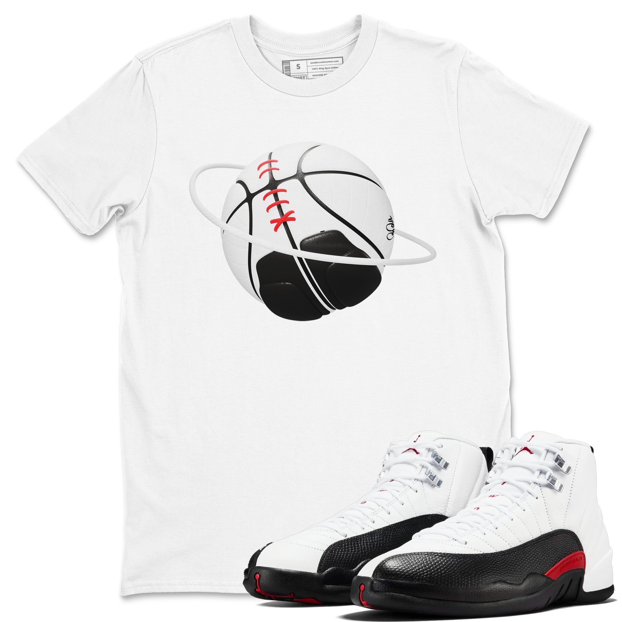 12s Taxi Flip shirts to match jordans Basketball Planet sneaker match tees Air Jordan 12 Taxi Flip Drip Gear Zone streetwear brand White 1 unisex cotton tee