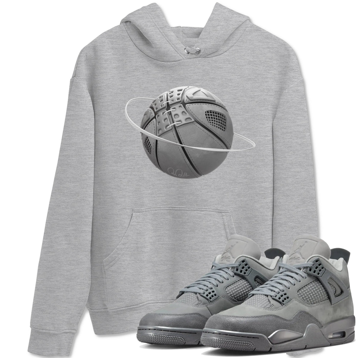 4s Wet Cement shirts to match jordans Basketball Planet sneaker match tees Air Jordan 4 SE Wet Cement Drip Gear Zone unisex cotton Heather Grey 1 crew neck shirts