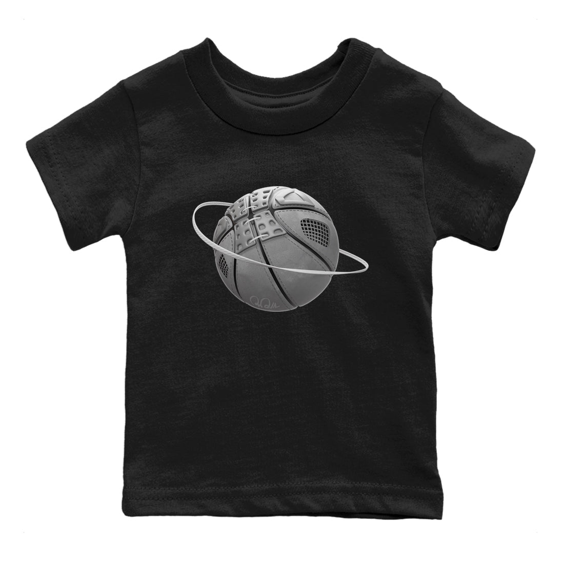 4s Wet Cement shirts to match jordans Basketball Planet sneaker match tees Air Jordan 4 SE Wet Cement Drip Gear Zone Youth Baby Black 2 crew neck shirts