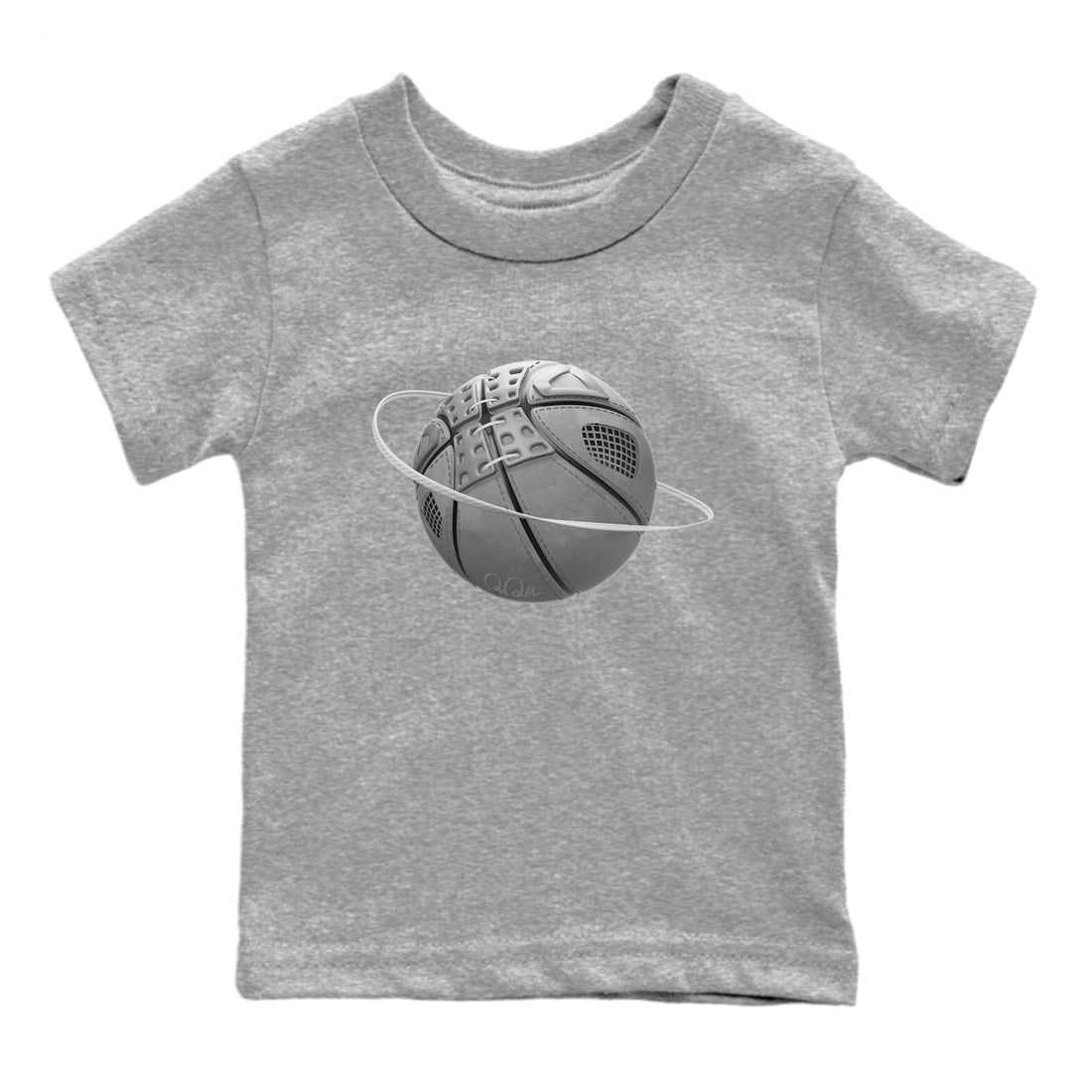 4s Wet Cement shirts to match jordans Basketball Planet sneaker match tees Air Jordan 4 SE Wet Cement Drip Gear Zone Youth Baby Heather Grey 2 crew neck shirts