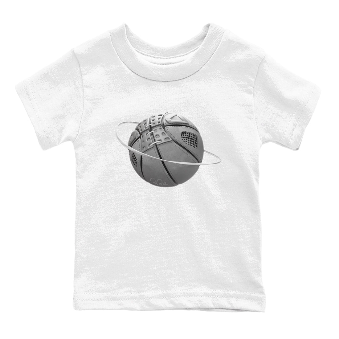 4s Wet Cement shirts to match jordans Basketball Planet sneaker match tees Air Jordan 4 SE Wet Cement Drip Gear Zone Youth Baby White 2 crew neck shirts