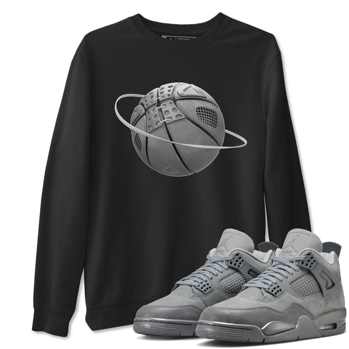 4s Wet Cement shirts to match jordans Basketball Planet sneaker match tees Air Jordan 4 SE Wet Cement Drip Gear Zone unisex cotton Black 1 crew neck shirts