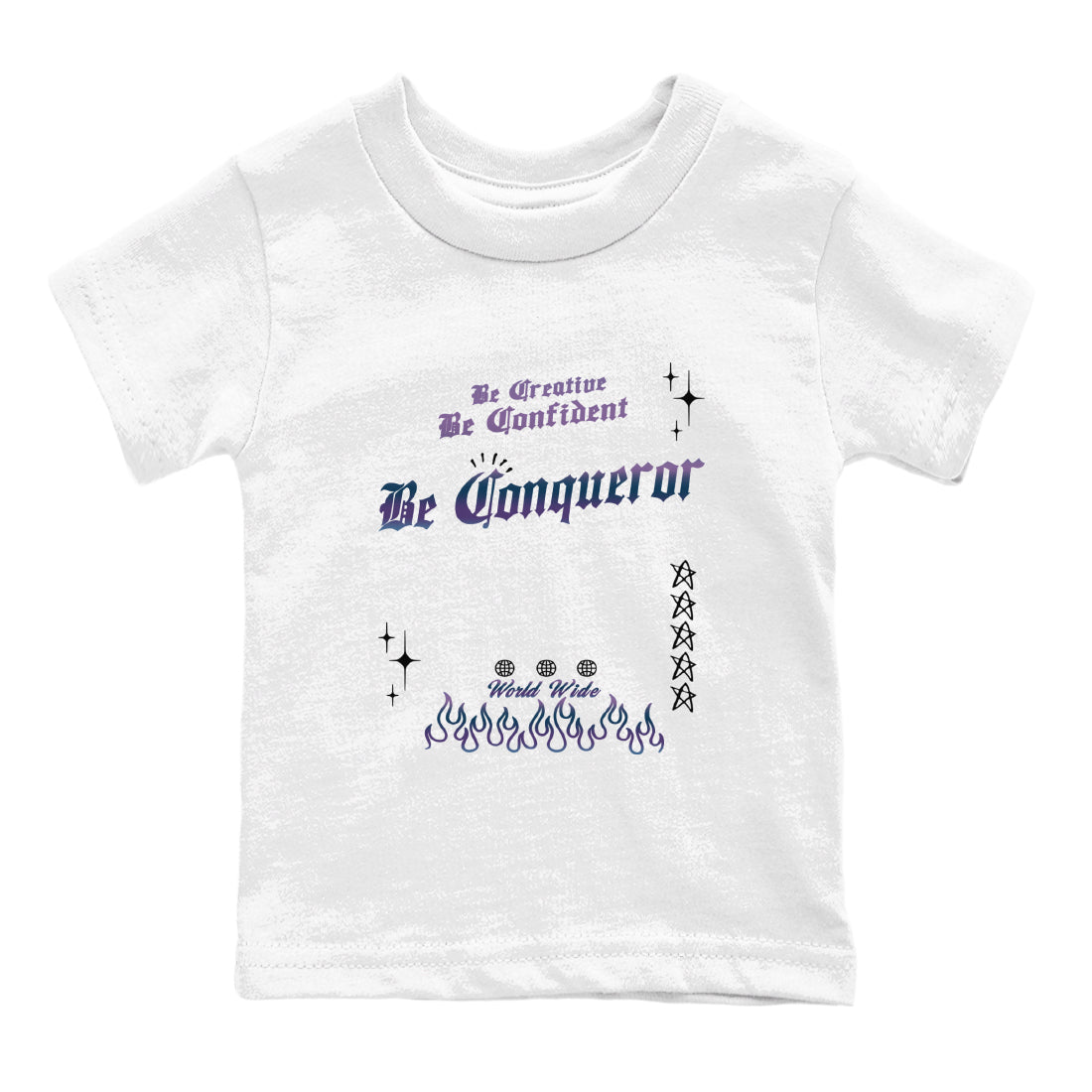 Foams One Galaxy shirts to match jordans Be Conqueror sneaker match tees Air Foamposite One Galaxy match shoes to clothes Drip Gear Zone Youth Baby White 2 tee