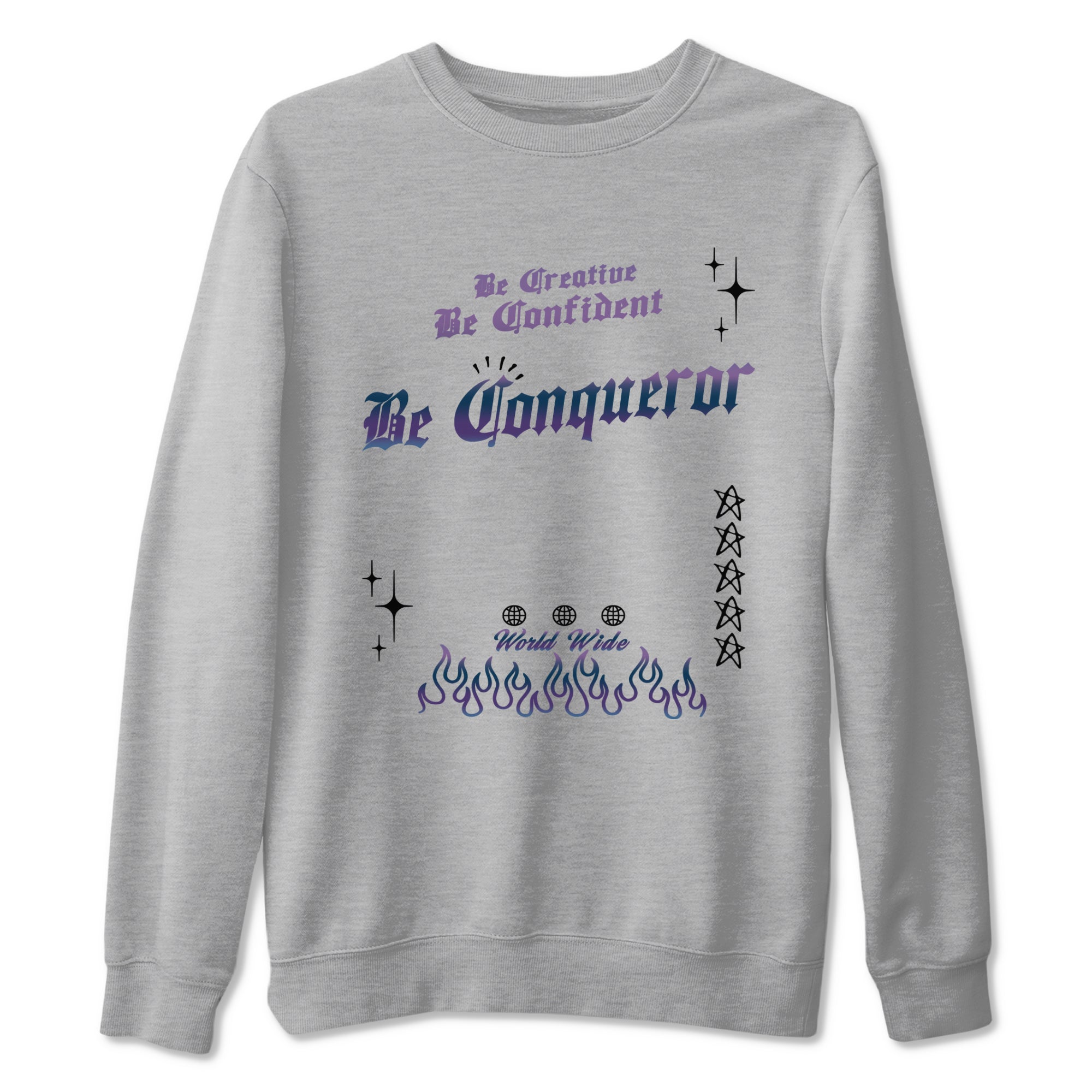 Foams One Galaxy shirts to match jordans Be Conqueror sneaker match tees Air Foamposite One Galaxy match shoes to clothes Drip Gear Zone unisex cotton Heather Grey 2 shirts