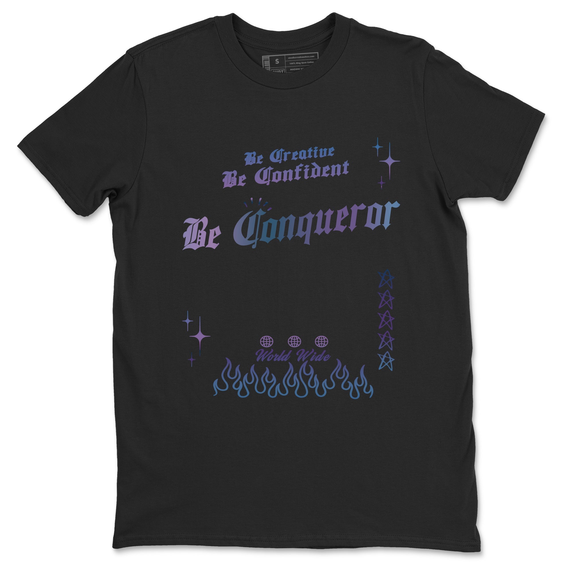 Foams One Galaxy shirts to match jordans Be Conqueror sneaker match tees Air Foamposite One Galaxy match shoes to clothes Drip Gear Zone unisex cotton Black 2 shirts