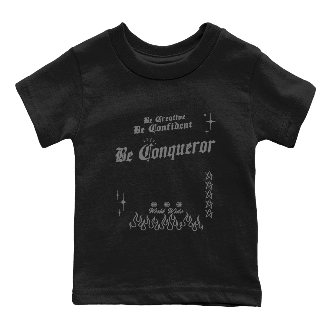 12s Black Wolf Grey shirts to match jordans Be Conqueror sneaker match tees 12s Barons match shoes to clothes Drip Gear Zone Youth Baby Black 2 tee