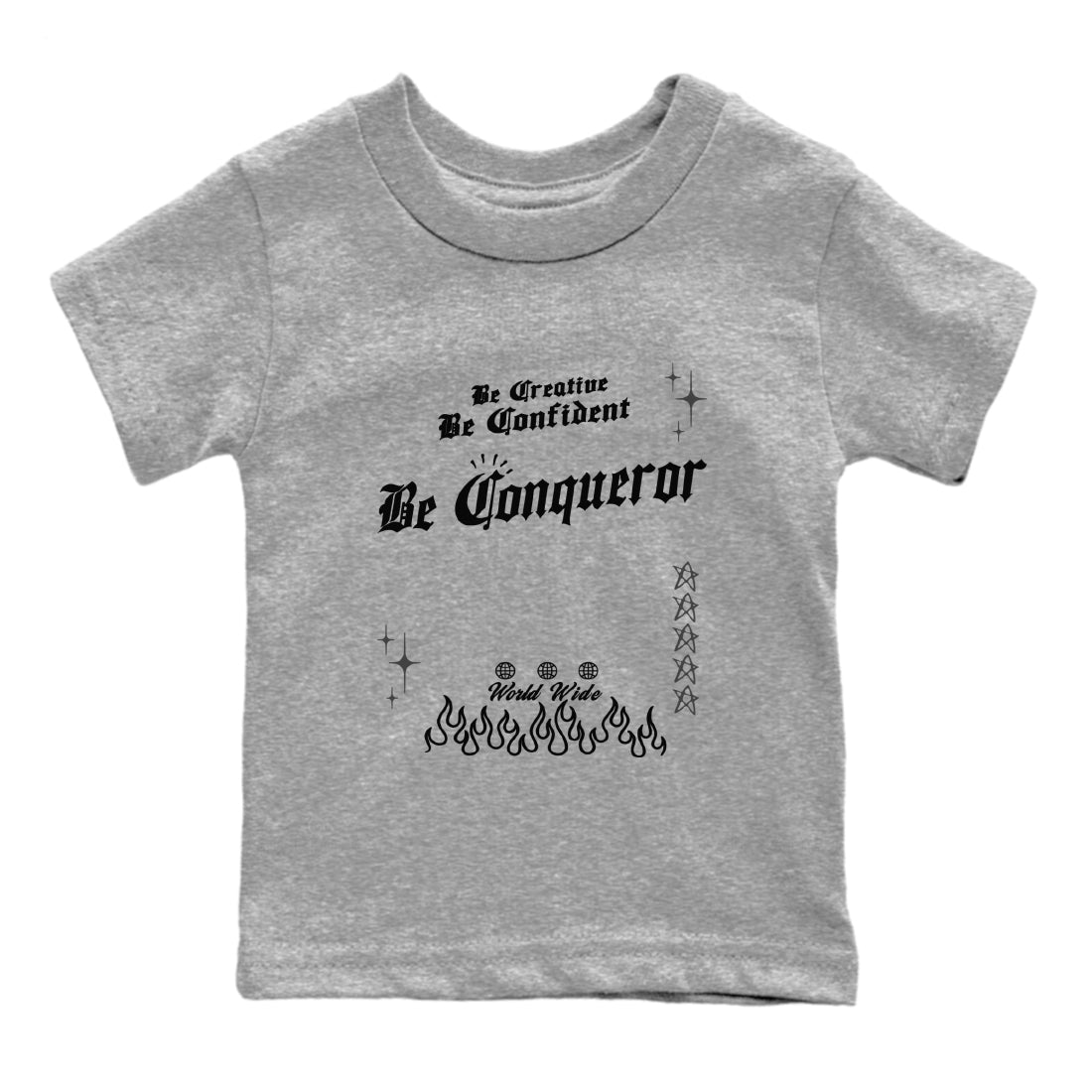 12s Black Wolf Grey shirts to match jordans Be Conqueror sneaker match tees 12s Barons match shoes to clothes Drip Gear Zone Youth Baby Heather Grey 2 tee