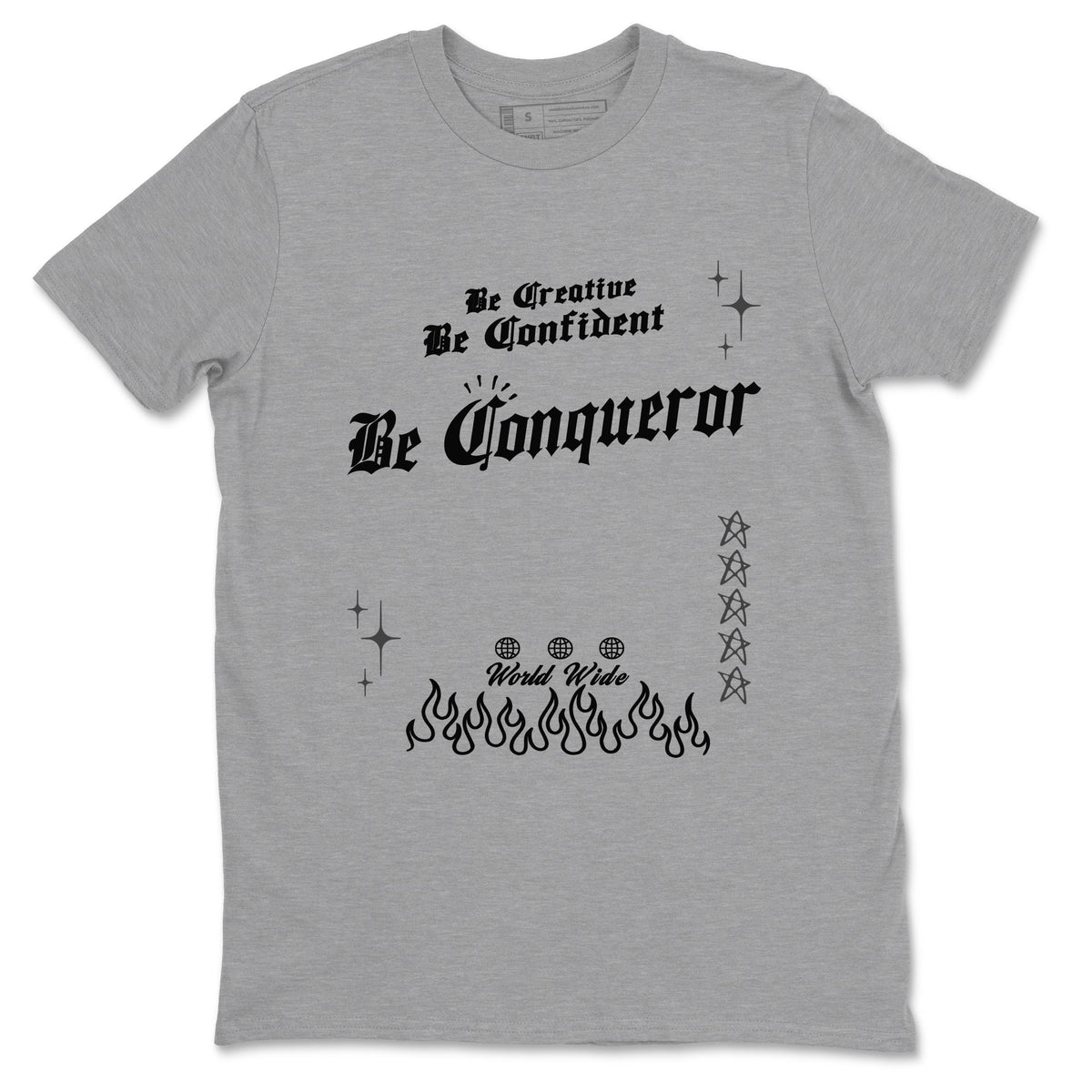 12s Black Wolf Grey shirts to match jordans Be Conqueror sneaker match tees 12s Barons match shoes to clothes Drip Gear Zone unisex cotton Heather Grey 2 shirts