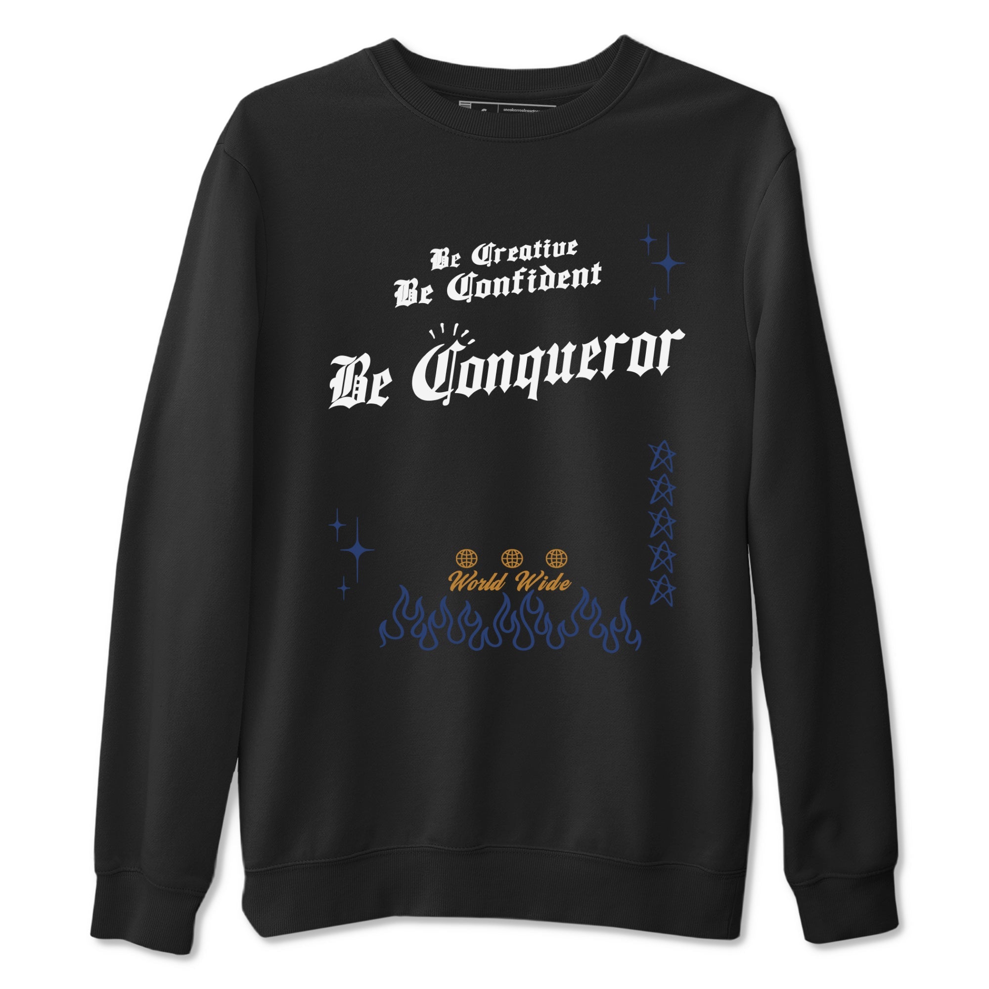 13s Midnight Navy shirts to match jordans Be Conqueror sneaker match tees Air Jordan 13 Midnight Navy match shoes to clothes Drip Gear Zone unisex cotton Black 2 shirts