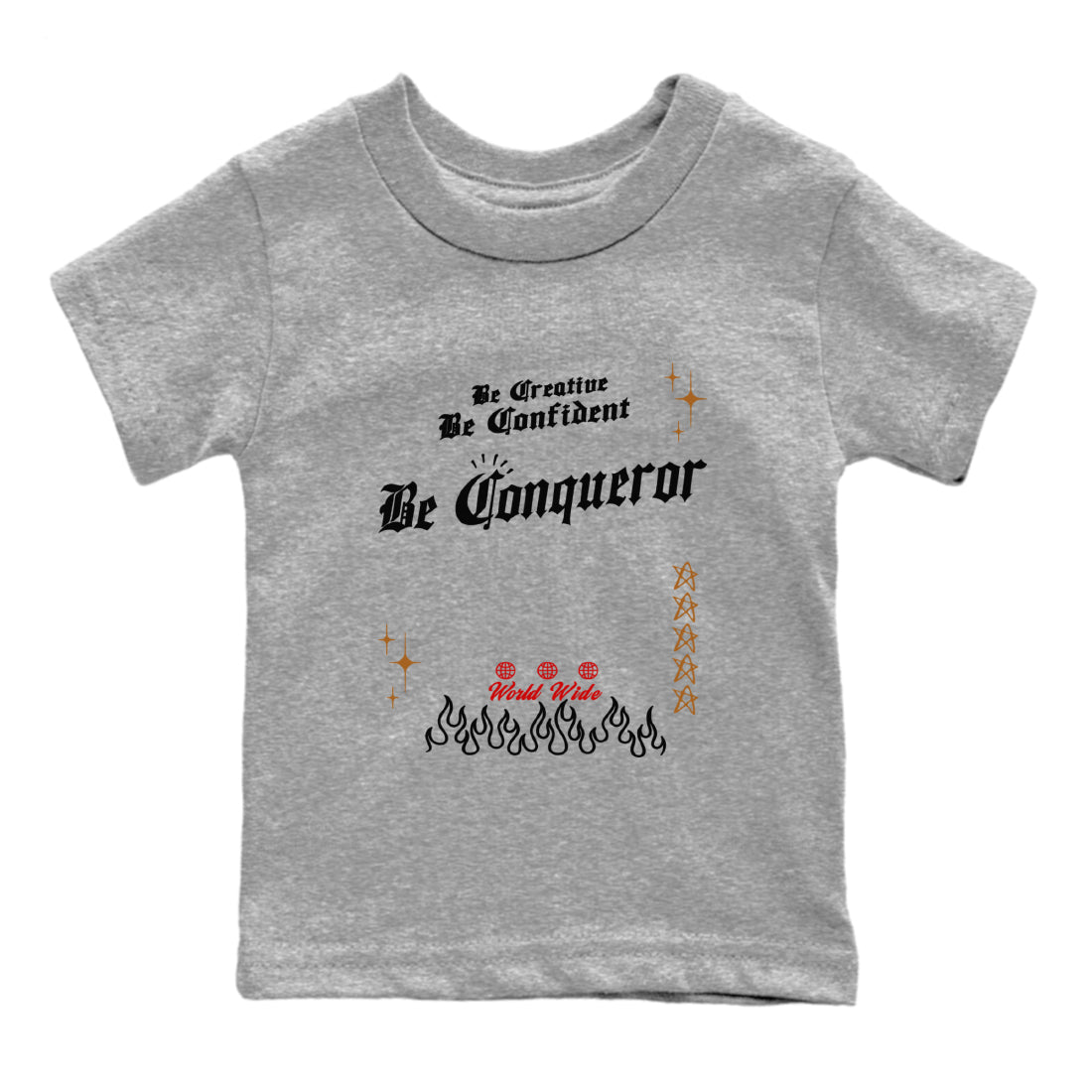 5s Archaeo Brown shirts to match jordans Be Conqueror sneaker match tees Air Jordan 5 Archaeo Brown match shoes to clothes Drip Gear Zone Youth Baby Heather Grey 2 tee