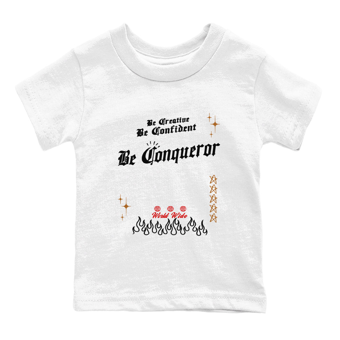 5s Archaeo Brown shirts to match jordans Be Conqueror sneaker match tees Air Jordan 5 Archaeo Brown match shoes to clothes Drip Gear Zone Youth Baby White 2 tee