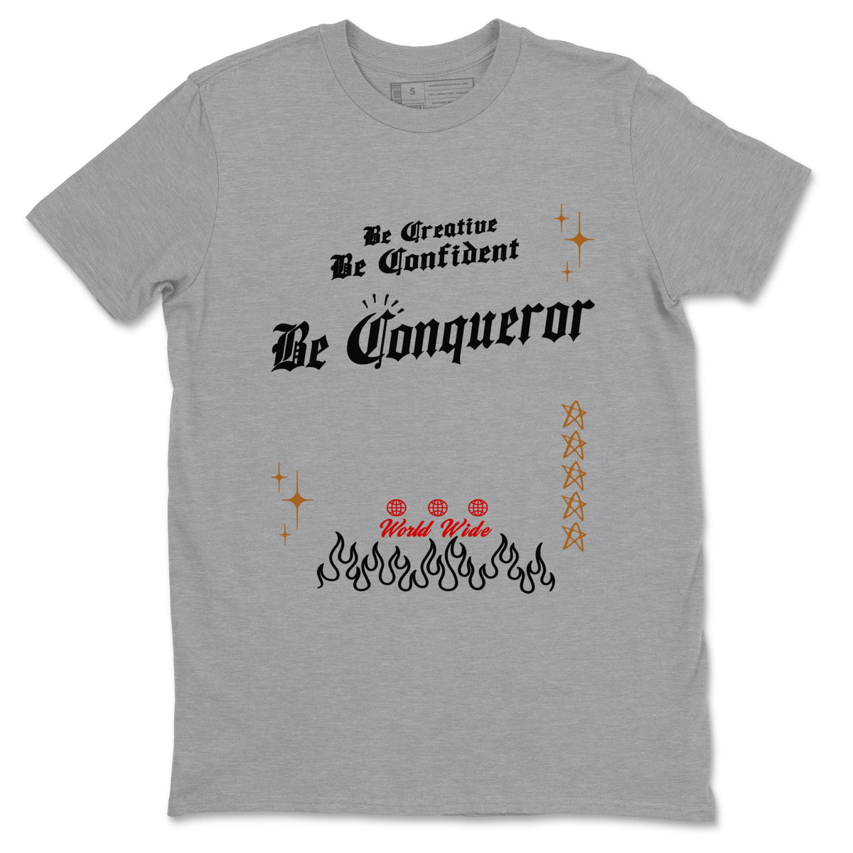 5s Archaeo Brown shirts to match jordans Be Conqueror sneaker match tees Air Jordan 5 Archaeo Brown match shoes to clothes Drip Gear Zone unisex cotton Heather Grey 2 shirts