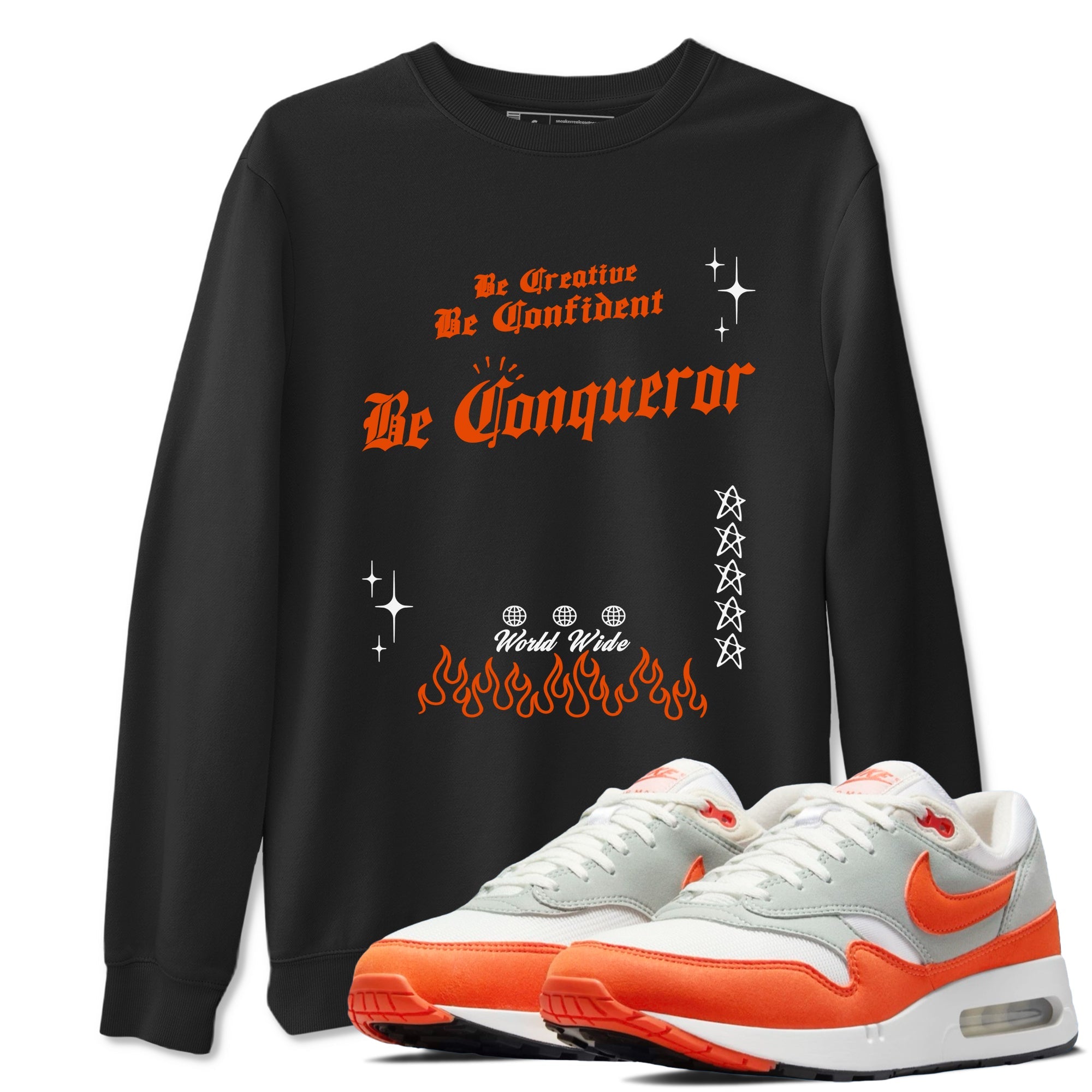 Air Max 1 OG '86 'Summit White and Cosmic Clay shirts to match jordans Be Conqueror sneaker match tees Air Max 1 Cosmic Clay match shoes to clothes Drip Gear Zone unisex cotton Black 1 shirts