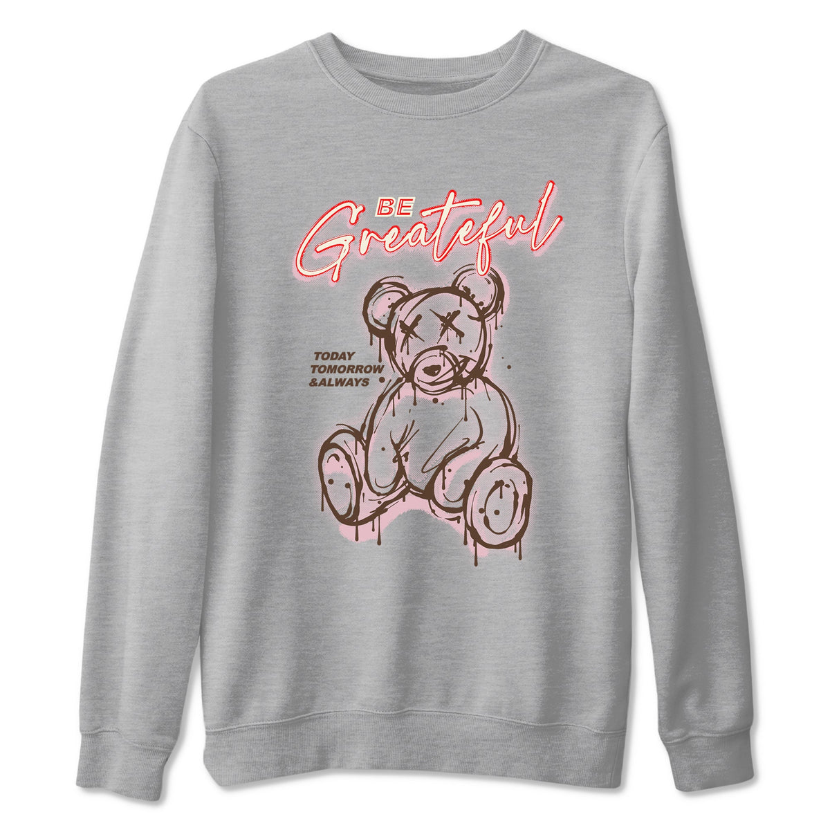 Dunk Cacao Wow And Pink Foam shirts to match jordans Be Grateful sneaker match tees Dunk Cacao Wow And Pink Foam Drip Gear Zone unisex cotton Heather Grey 2 crew neck shirts