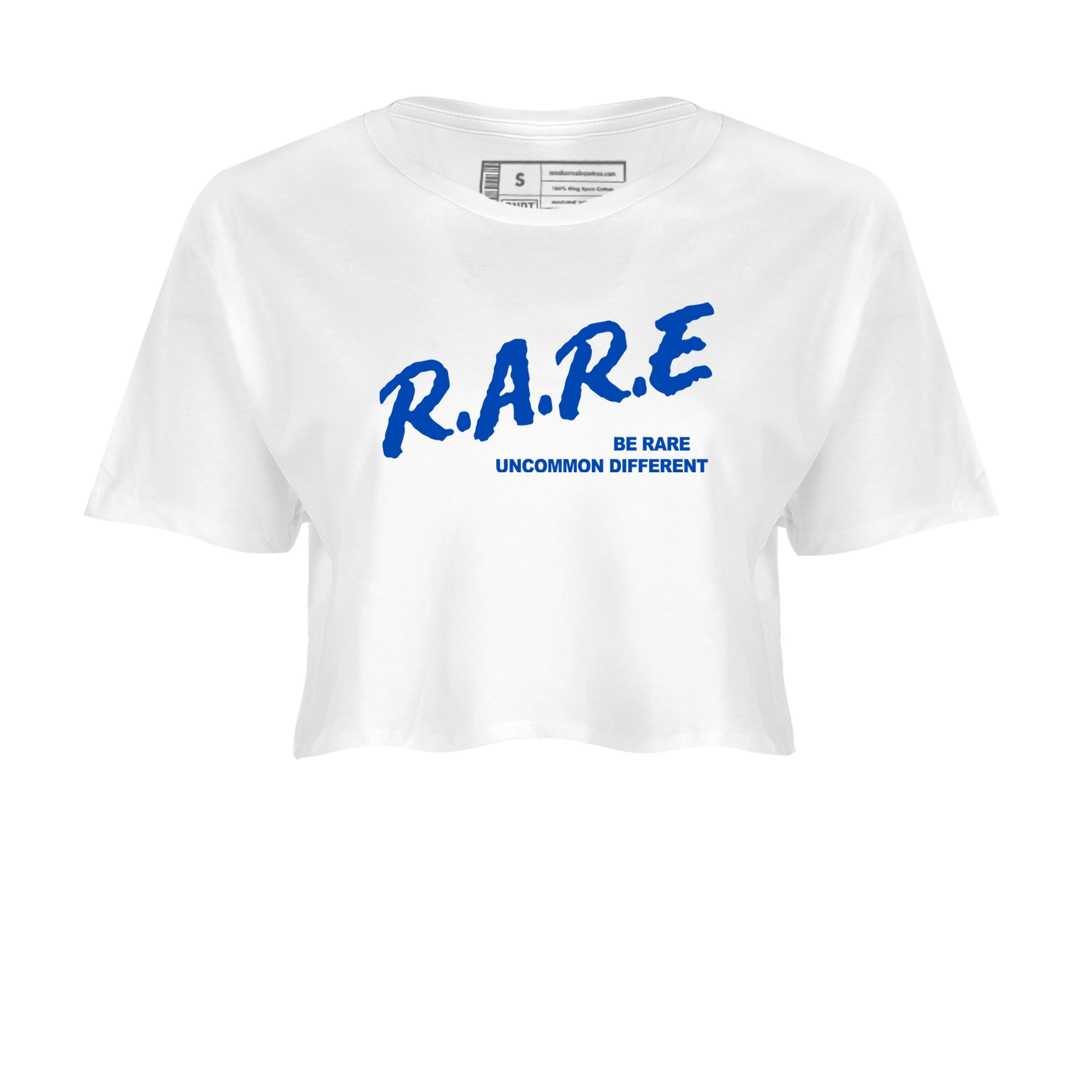 1s Game Royal shirts to match jordans Be Rare Uncommon Different sneaker match tees Air Jordan 1 Game Royal match shoes to clothes Drip Gear Zone unisex cotton White 2 crop tee