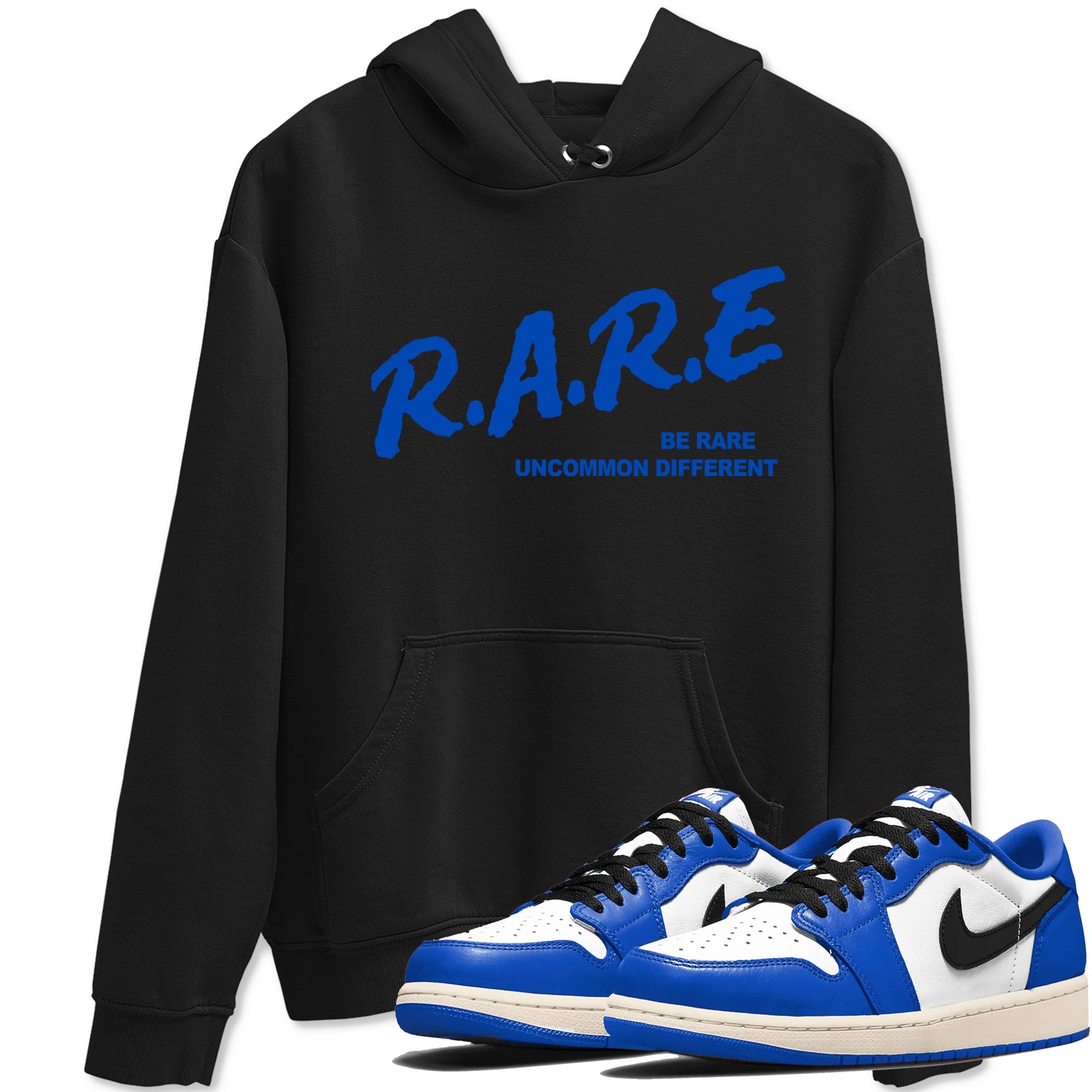 1s Game Royal shirts to match jordans Be Rare Uncommon Different sneaker match tees Air Jordan 1 Game Royal match shoes to clothes Drip Gear Zone unisex cotton Black 1 shirts