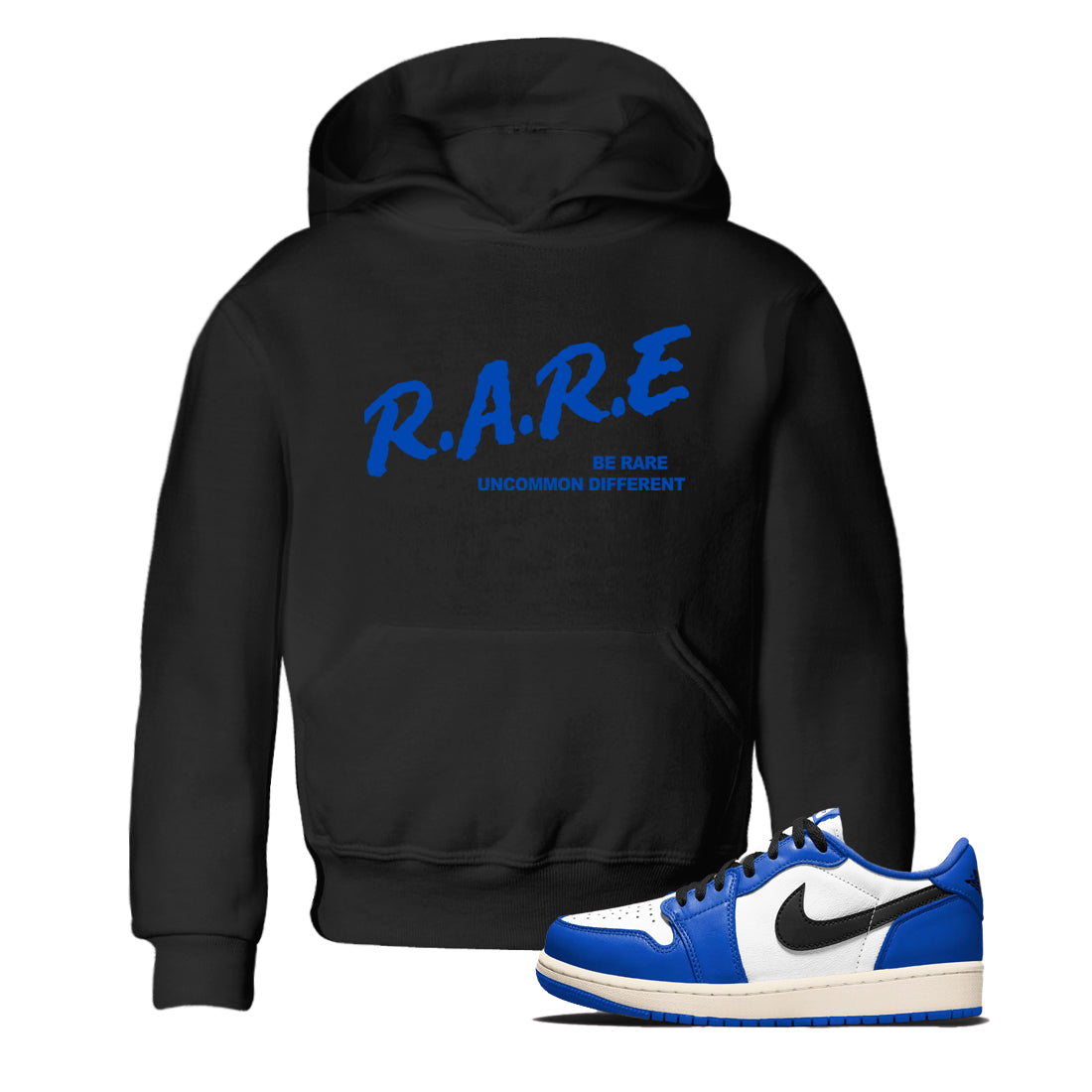 1s Game Royal shirts to match jordans Be Rare Uncommon Different sneaker match tees Air Jordan 1 Game Royal match shoes to clothes Drip Gear Zone Youth Baby Black 1 tee