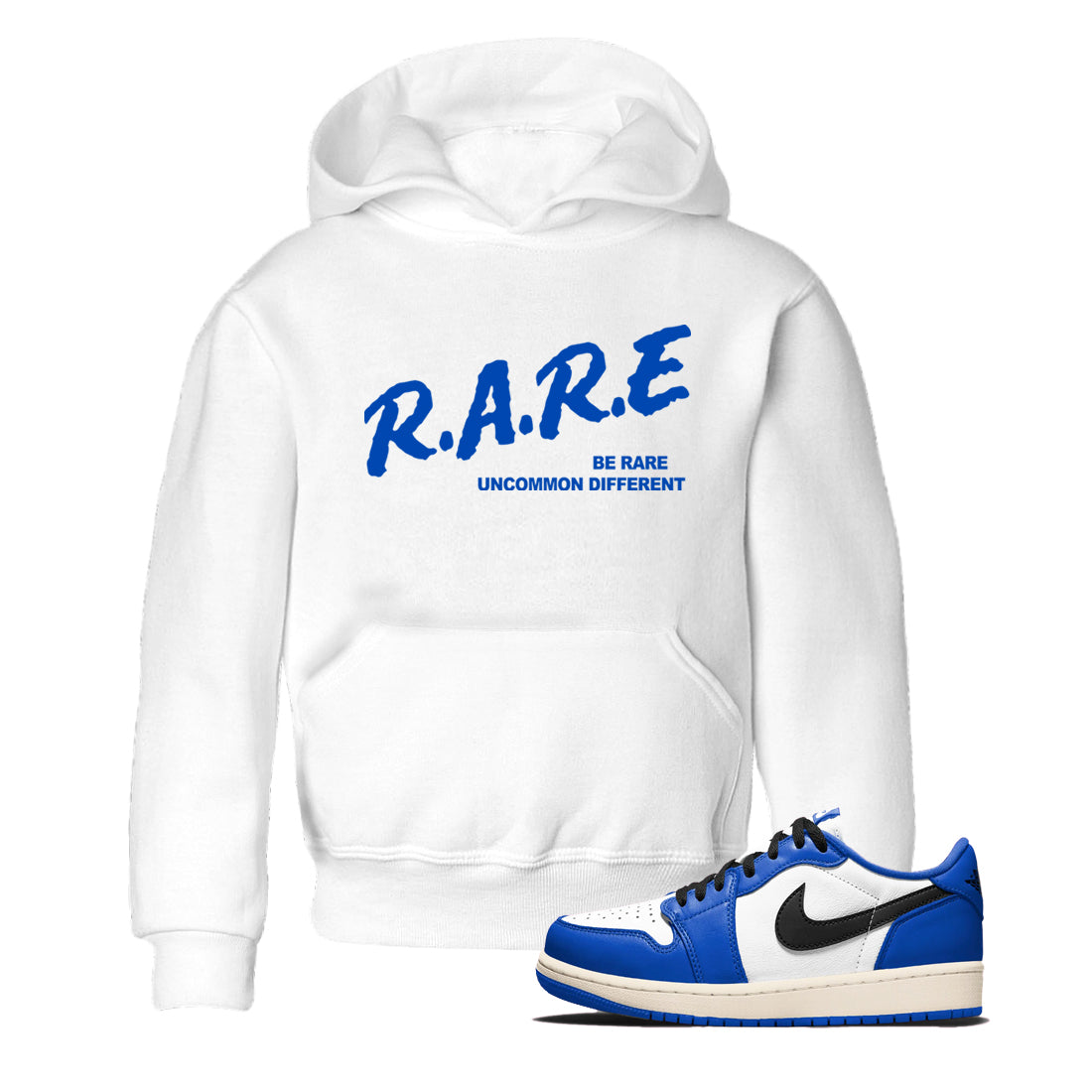 1s Game Royal shirts to match jordans Be Rare Uncommon Different sneaker match tees Air Jordan 1 Game Royal match shoes to clothes Drip Gear Zone Youth Baby White 1 tee