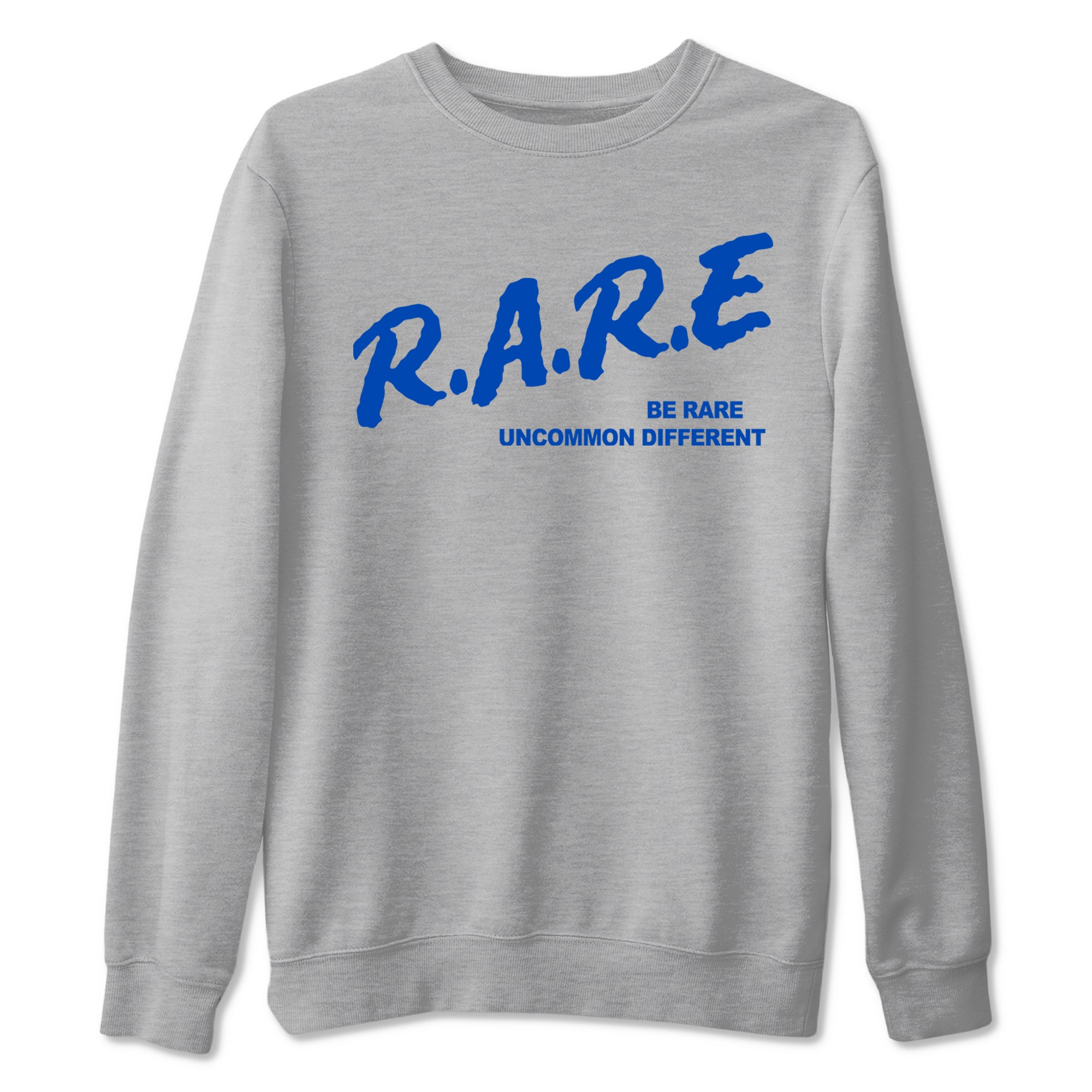 1s Game Royal shirts to match jordans Be Rare Uncommon Different sneaker match tees Air Jordan 1 Game Royal match shoes to clothes Drip Gear Zone unisex cotton Heather Grey 2 shirts