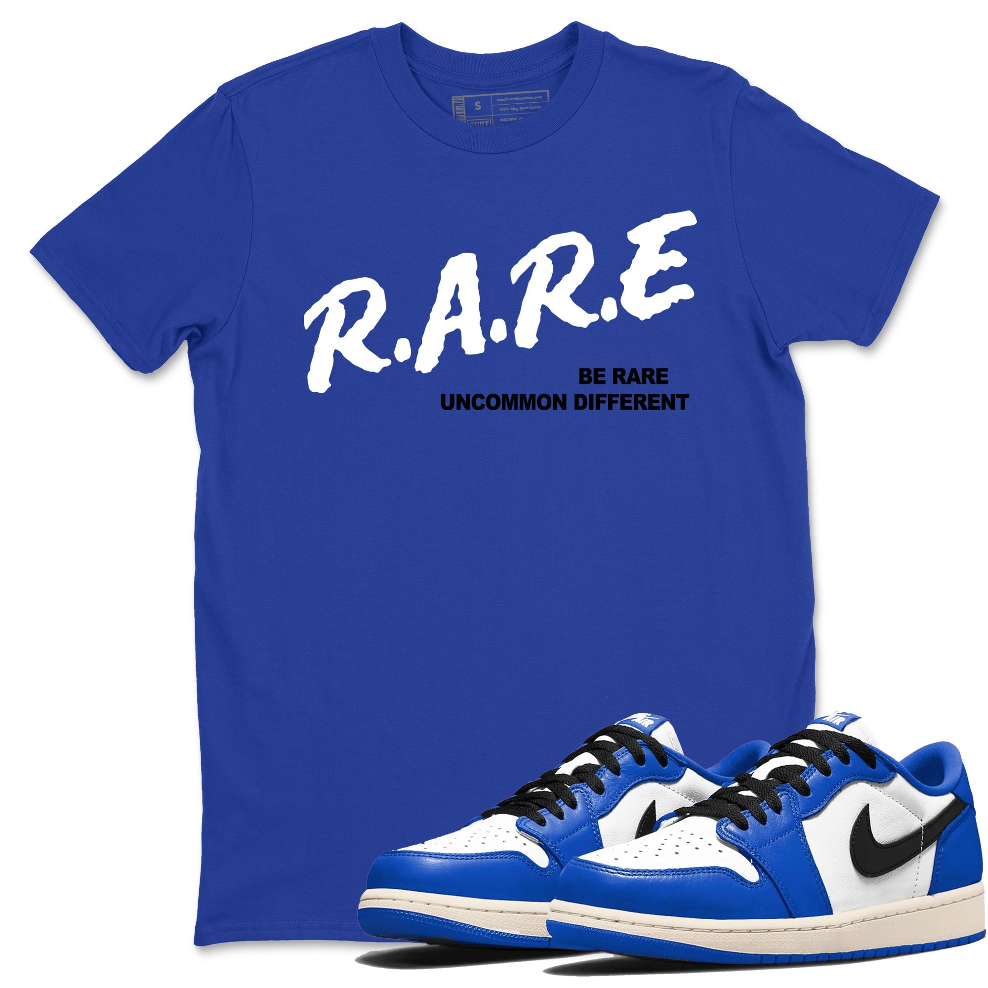 1s Game Royal shirts to match jordans Be Rare Uncommon Different sneaker match tees Air Jordan 1 Game Royal match shoes to clothes Drip Gear Zone unisex cotton Royal Blue 1 shirts