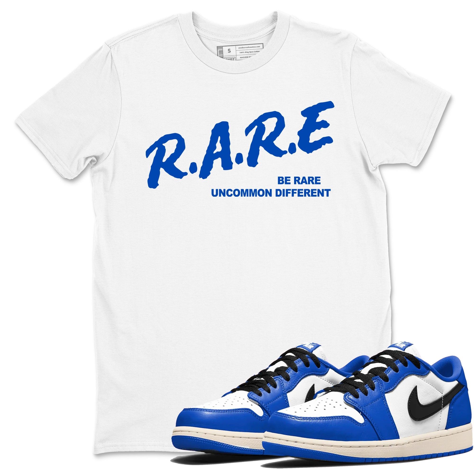 1s Game Royal shirts to match jordans Be Rare Uncommon Different sneaker match tees Air Jordan 1 Game Royal match shoes to clothes Drip Gear Zone unisex cotton White 1 shirts
