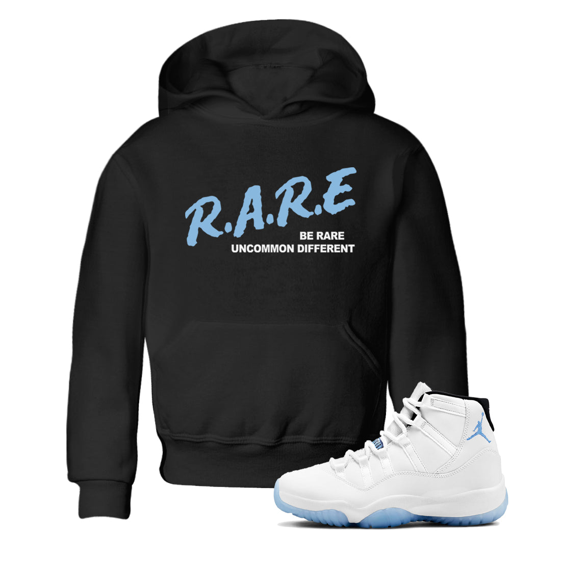 11s Legend Blue shirts to match jordans Be Rare Uncommon Different sneaker match tees Air Jordan 11 Legend Blue match shoes to clothes Drip Gear Zone Youth Baby Black 1 tee